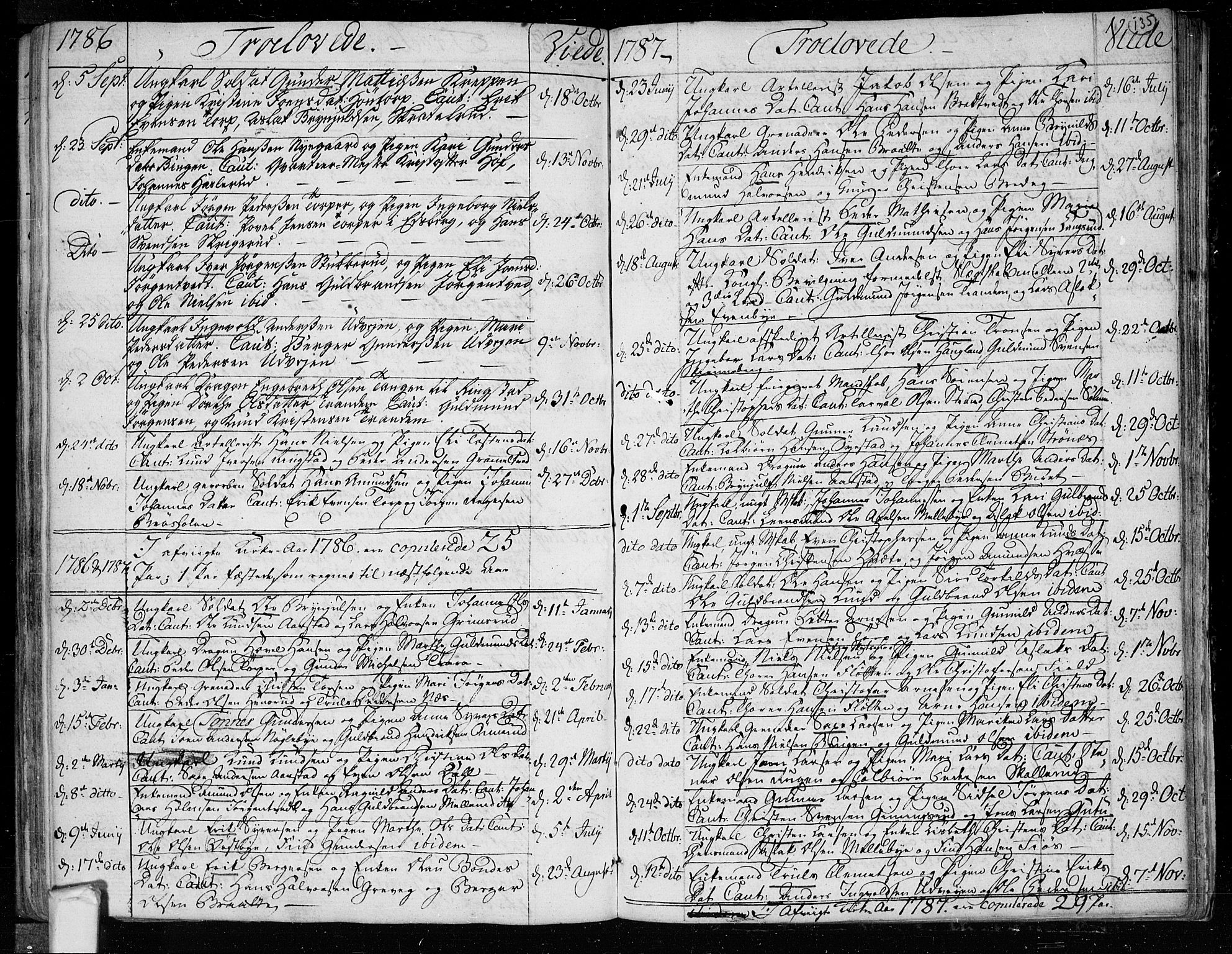 Trøgstad prestekontor Kirkebøker, AV/SAO-A-10925/F/Fa/L0005: Parish register (official) no. I 5, 1784-1814, p. 135