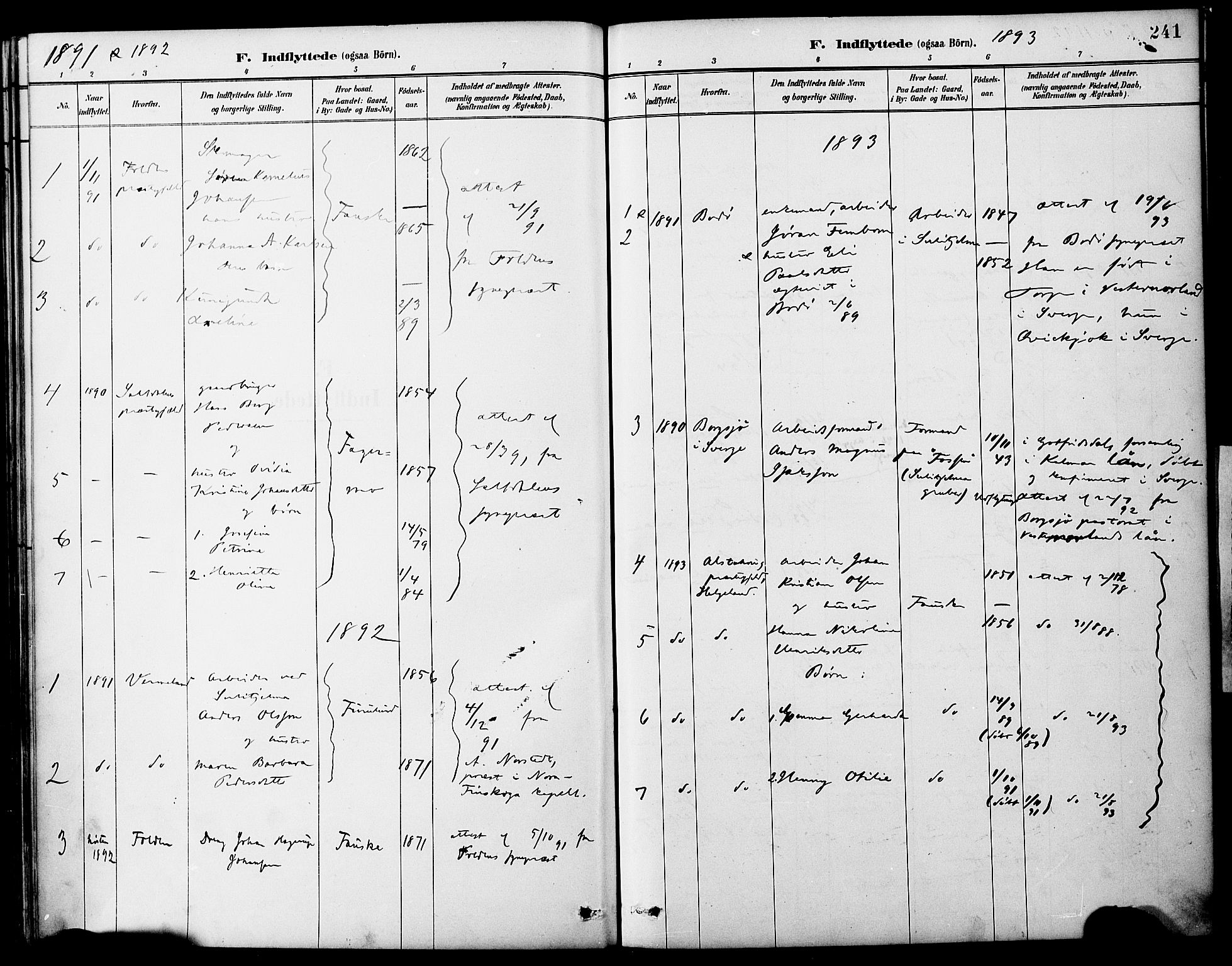 Ministerialprotokoller, klokkerbøker og fødselsregistre - Nordland, AV/SAT-A-1459/849/L0690: Parish register (official) no. 849A02, 1890-1897, p. 241