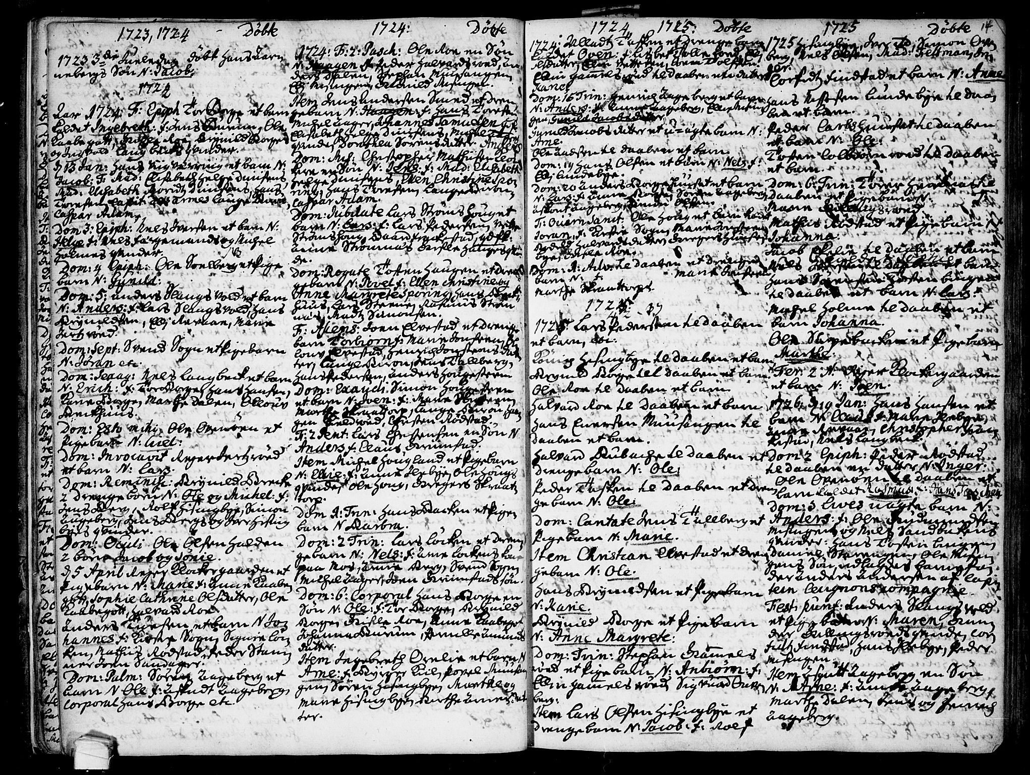 Råde prestekontor kirkebøker, AV/SAO-A-2009/F/Fa/L0001: Parish register (official) no. 1, 1707-1762, p. 14