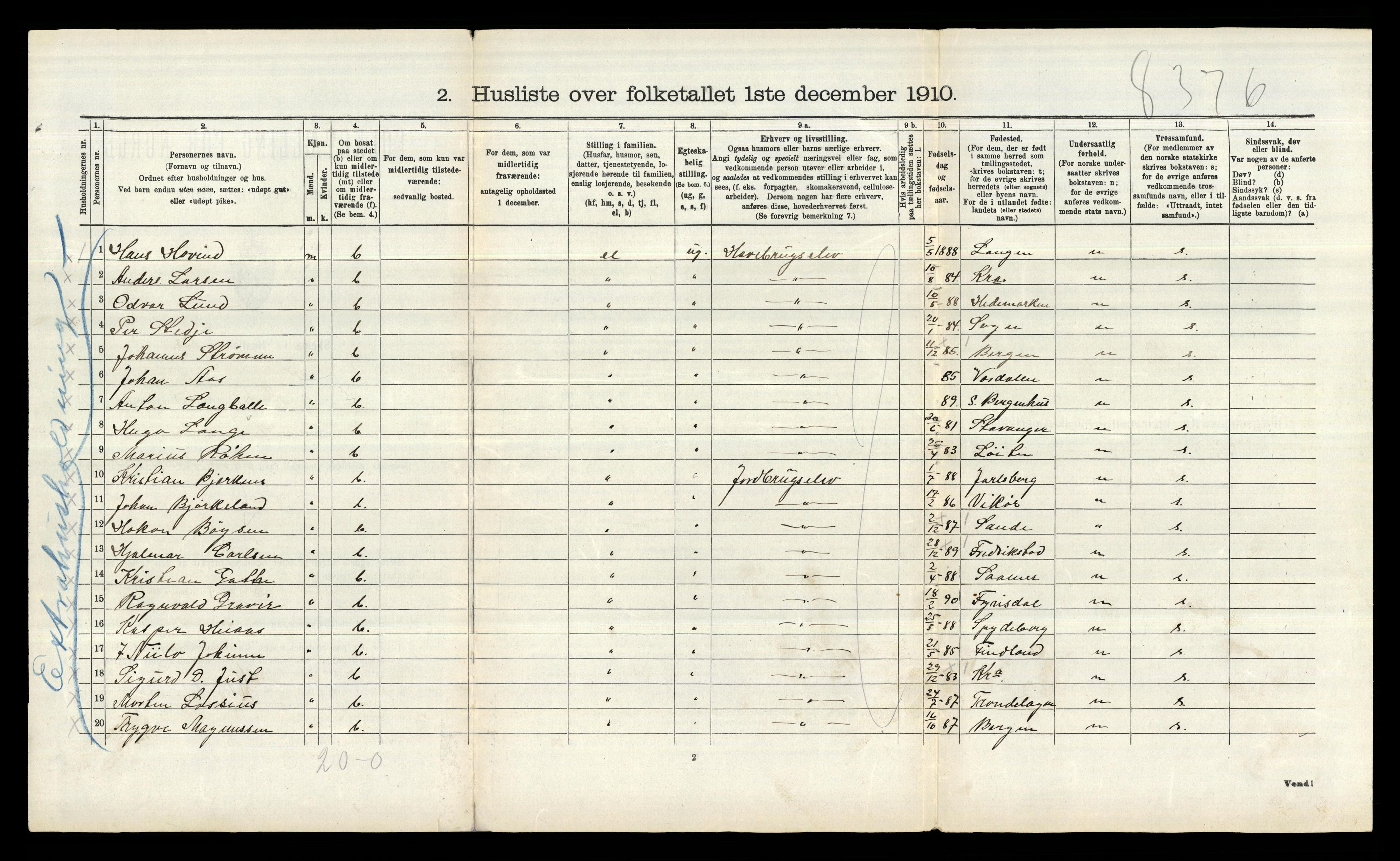 RA, 1910 census for Ås, 1910, p. 440