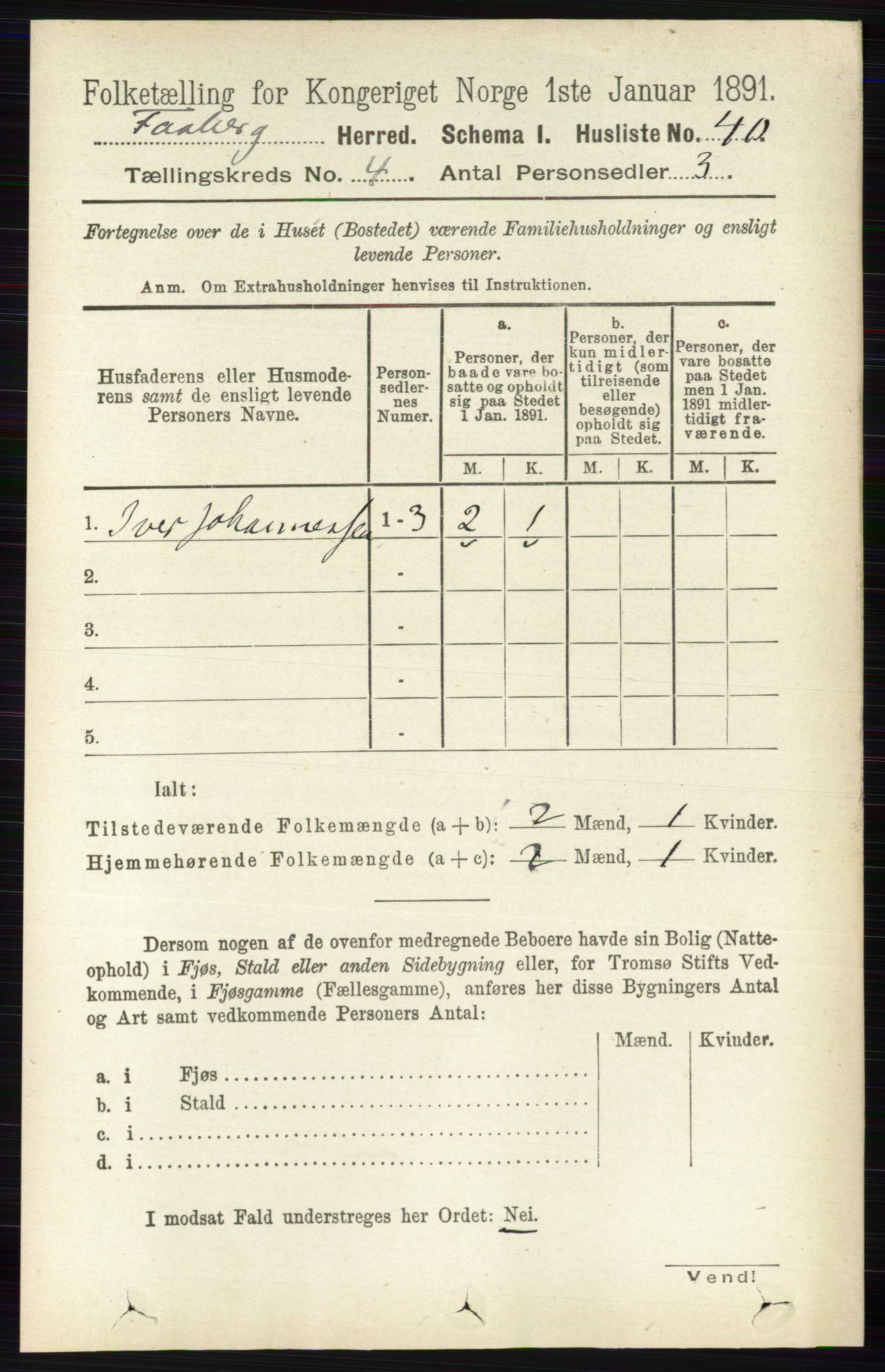 RA, 1891 census for 0524 Fåberg, 1891, p. 1205