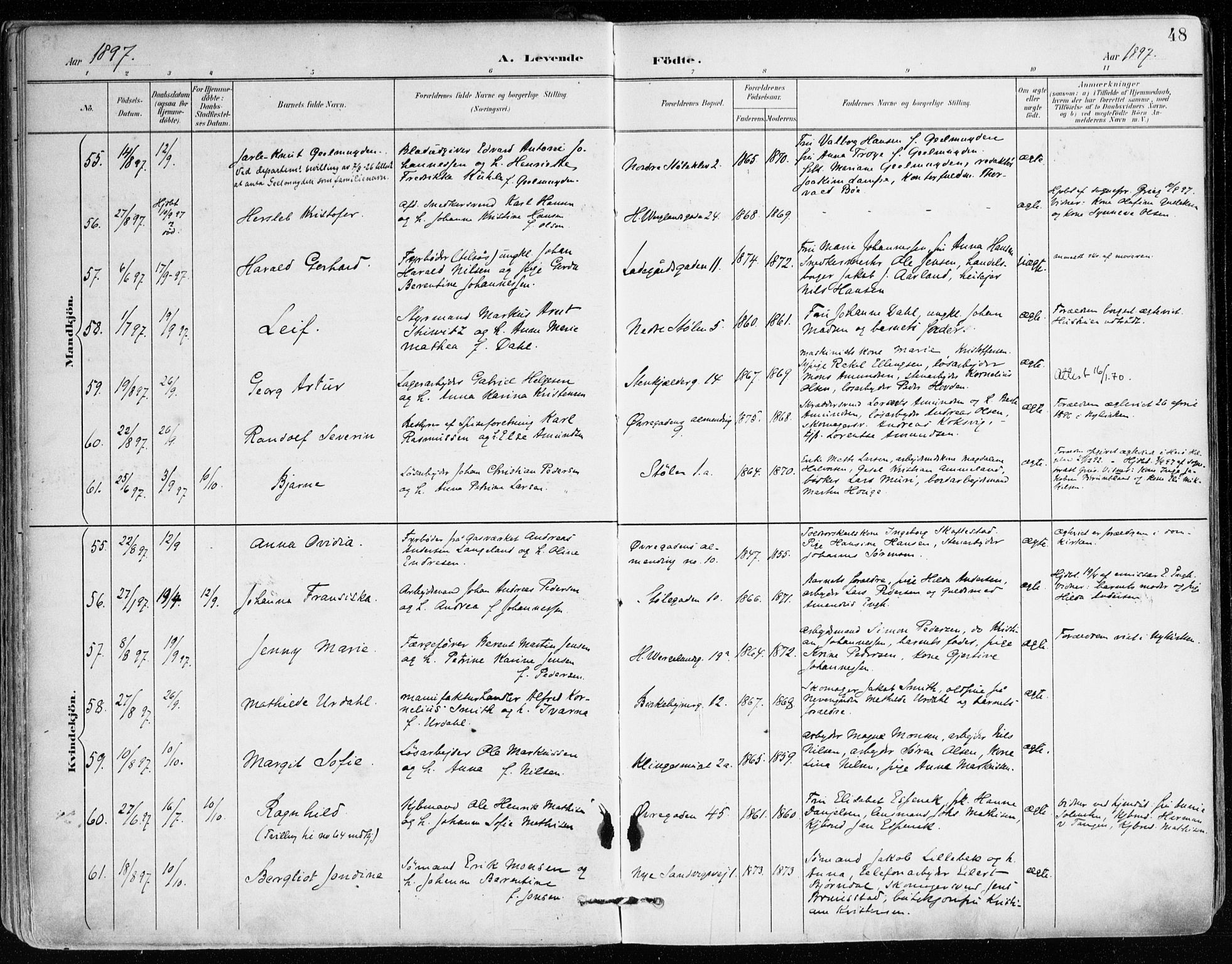 Mariakirken Sokneprestembete, SAB/A-76901/H/Haa/L0008: Parish register (official) no. A 8, 1893-1942, p. 48