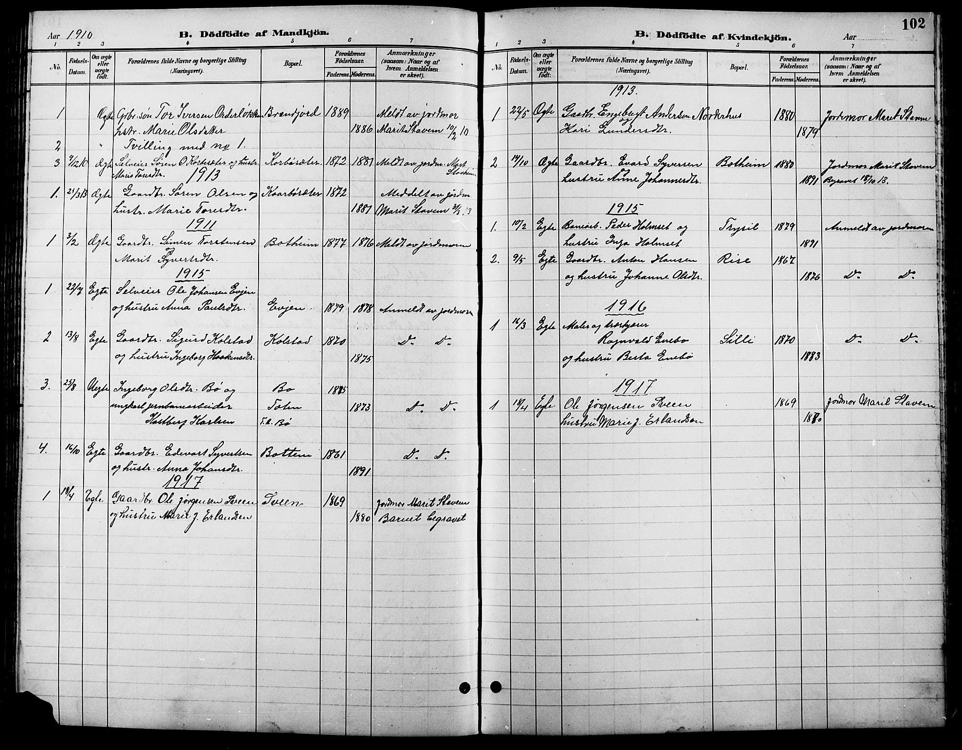 Lesja prestekontor, SAH/PREST-068/H/Ha/Hab/L0007: Parish register (copy) no. 7, 1895-1919, p. 102