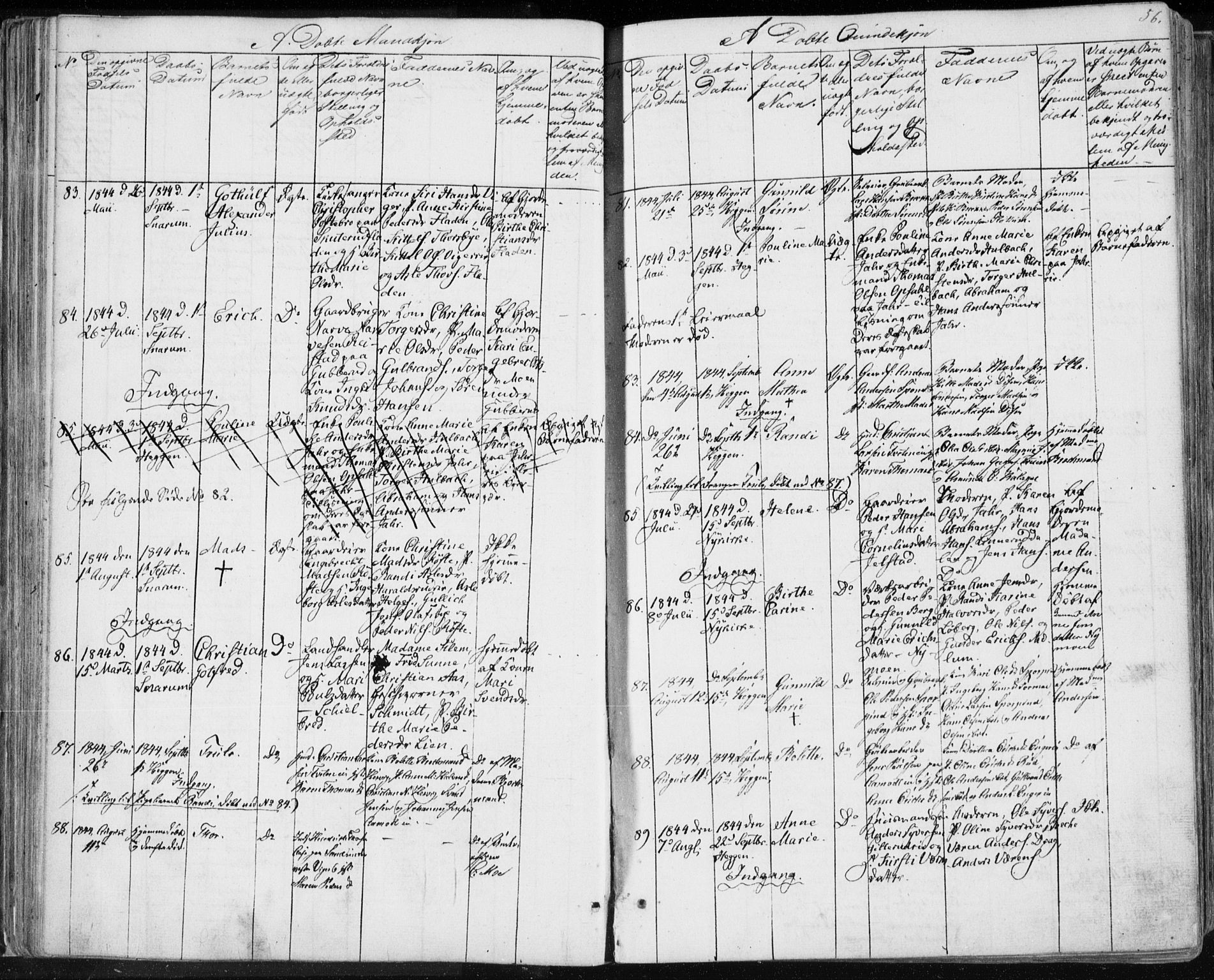 Modum kirkebøker, AV/SAKO-A-234/F/Fa/L0007: Parish register (official) no. 7, 1841-1850, p. 56