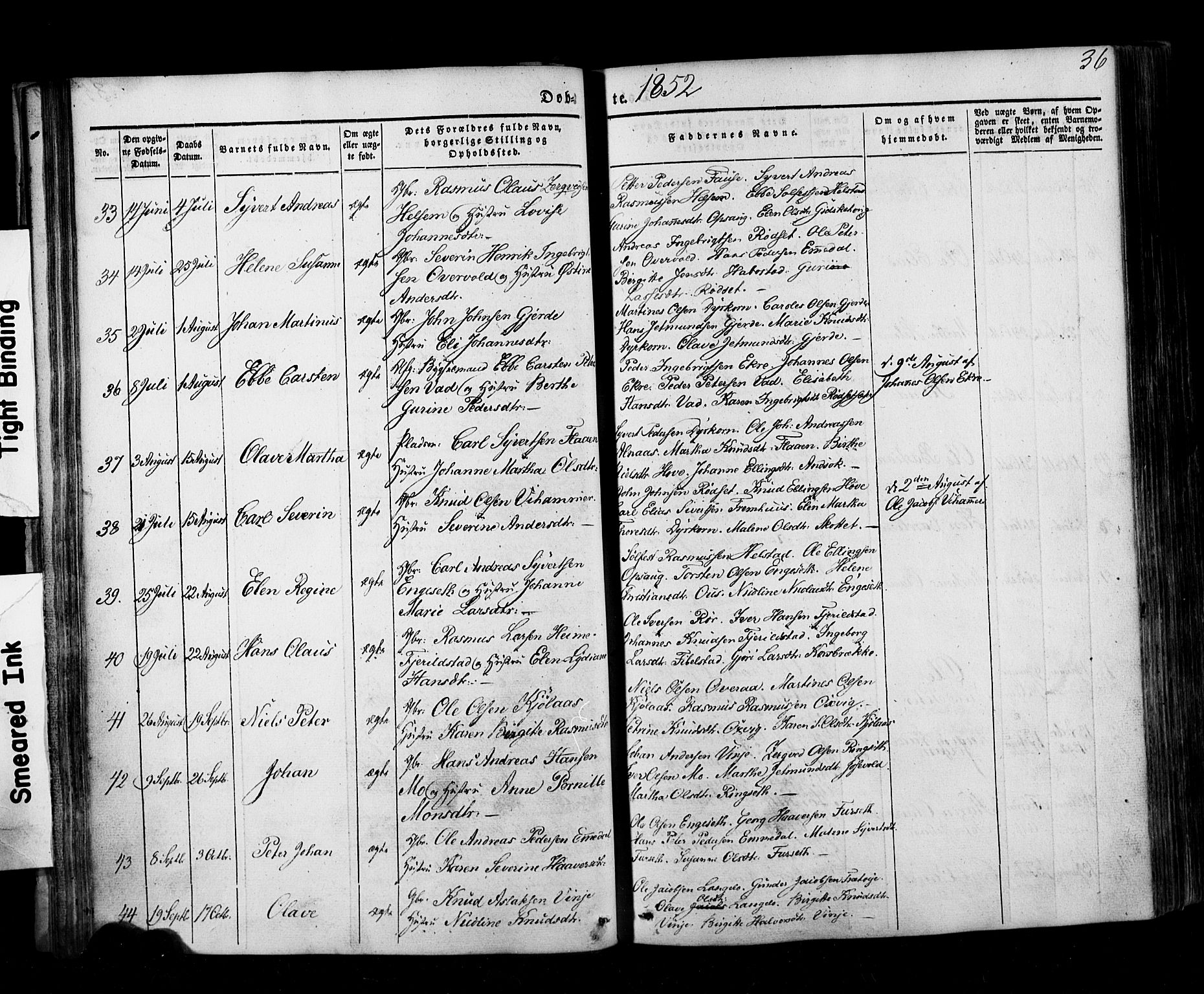 Ministerialprotokoller, klokkerbøker og fødselsregistre - Møre og Romsdal, AV/SAT-A-1454/520/L0275: Parish register (official) no. 520A05, 1844-1881, p. 36