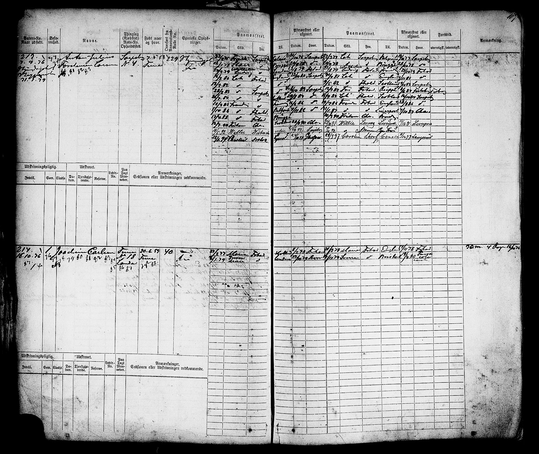 Sarpsborg mønstringskontor, SAO/A-10569c/F/Fc/Fcb/L0004: Hovedrulle, 1868-1881, p. 110