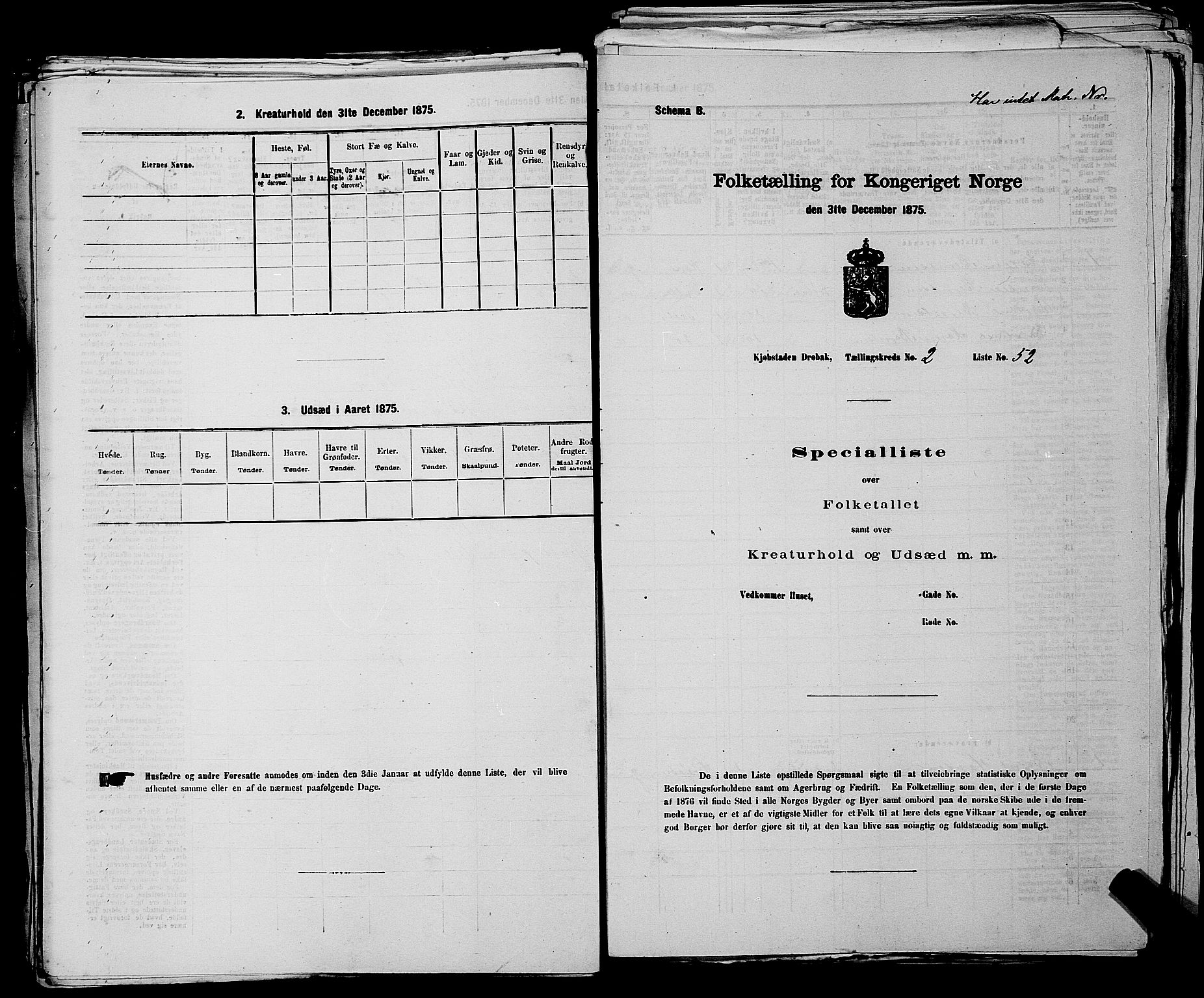 RA, 1875 census for 0203B Drøbak/Drøbak, 1875, p. 201