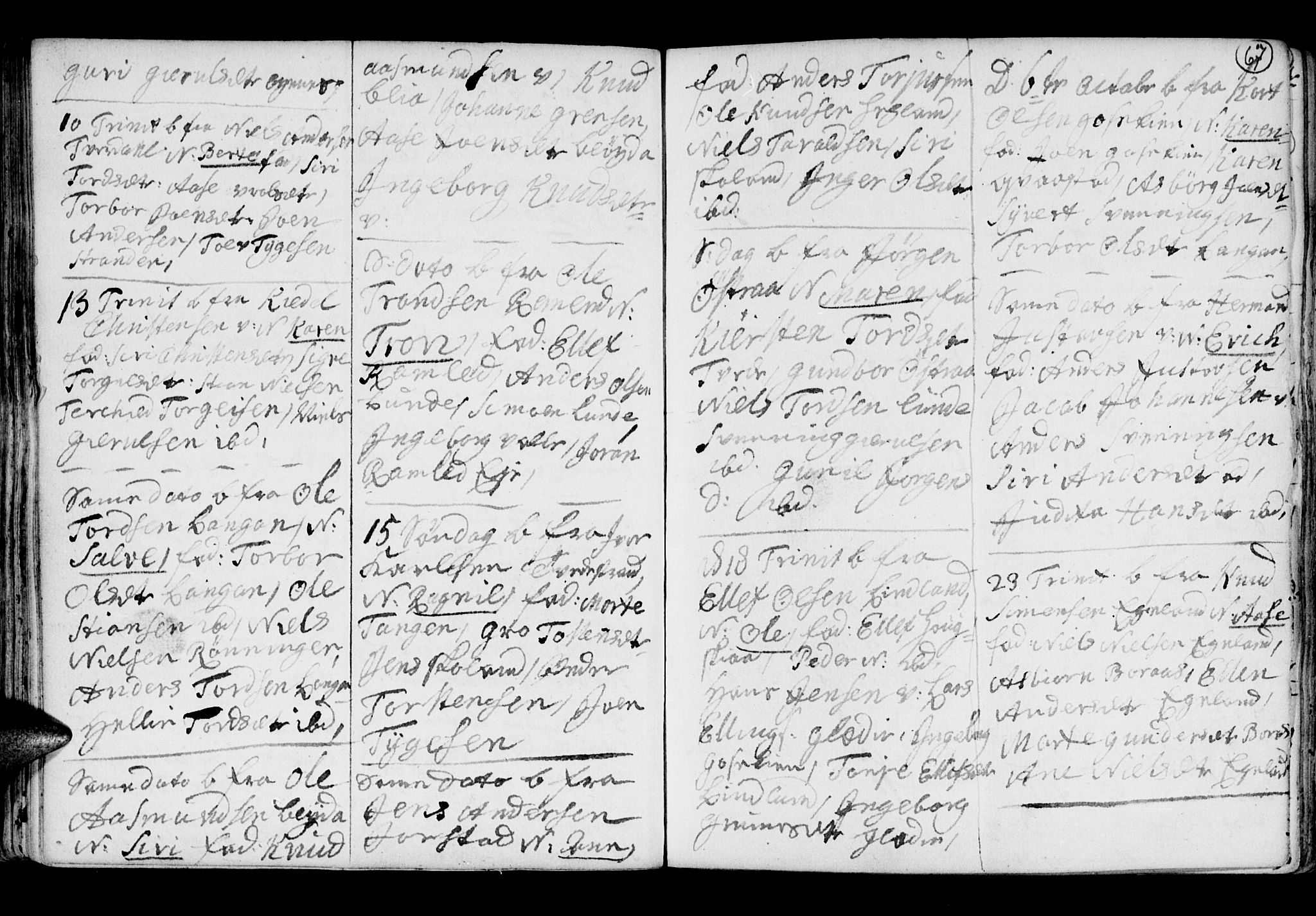 Holt sokneprestkontor, AV/SAK-1111-0021/F/Fb/L0005: Parish register (copy) no. B 5, 1746-1764, p. 67