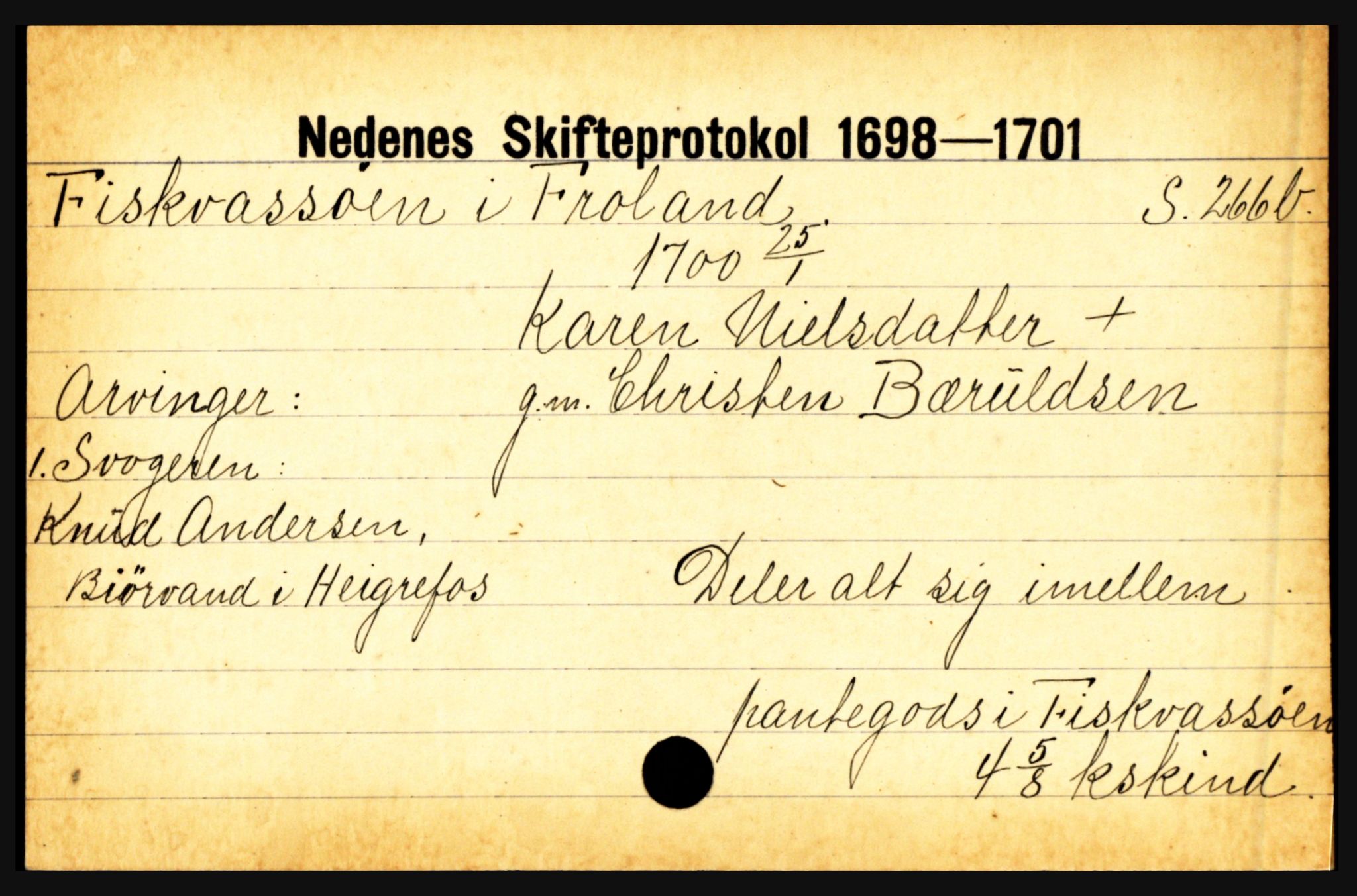 Nedenes sorenskriveri før 1824, AV/SAK-1221-0007/H, p. 6705