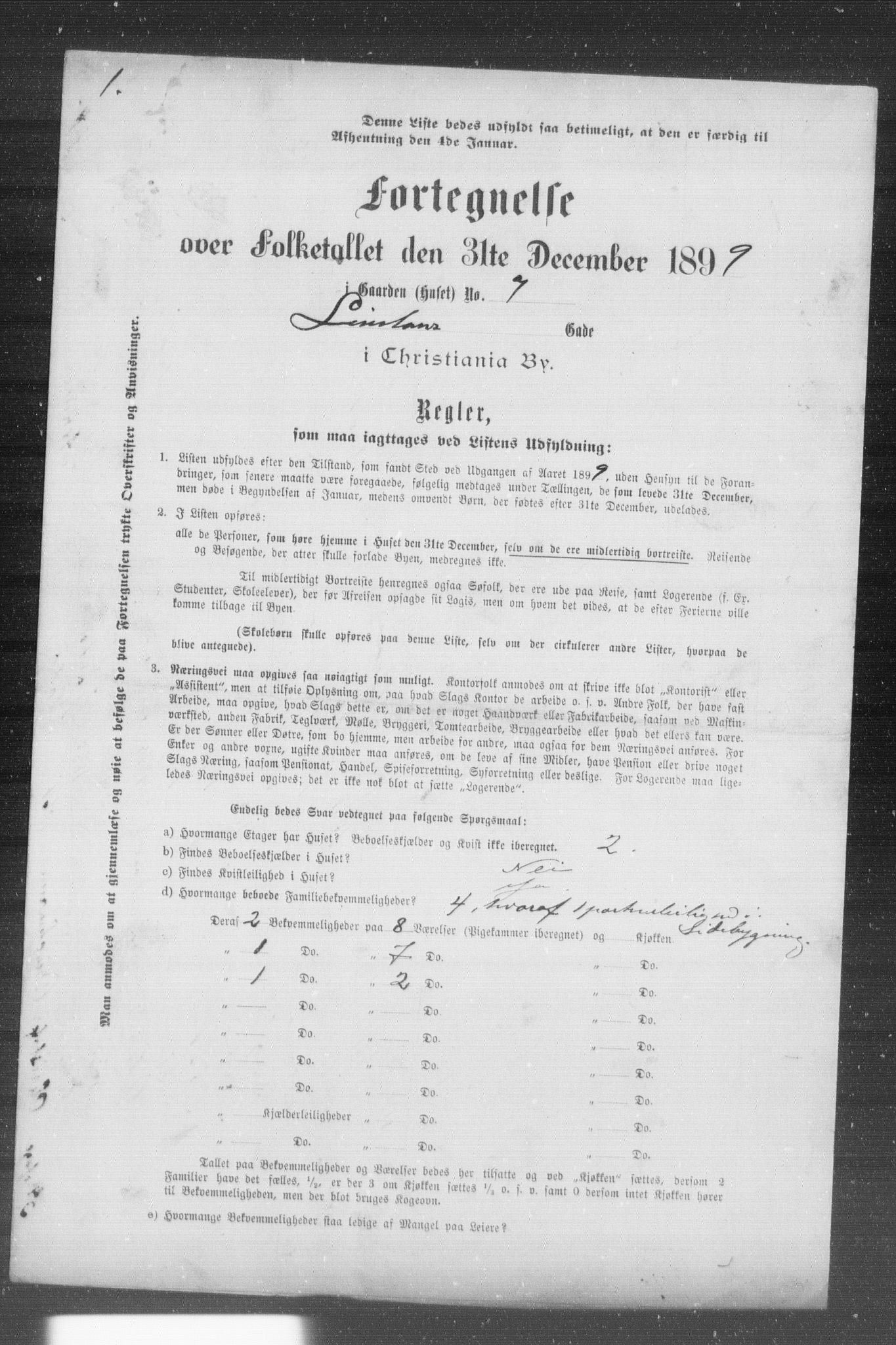 OBA, Municipal Census 1899 for Kristiania, 1899, p. 7588