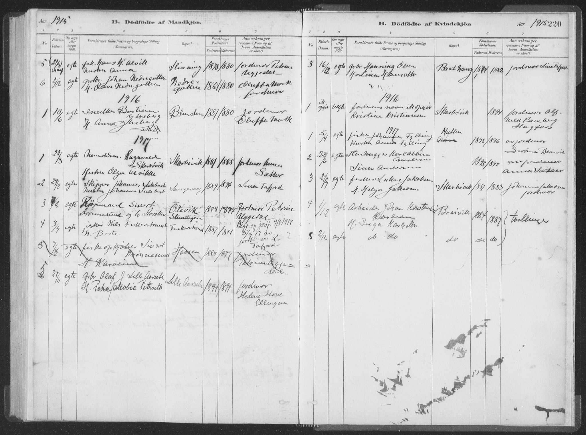 Ministerialprotokoller, klokkerbøker og fødselsregistre - Møre og Romsdal, AV/SAT-A-1454/528/L0401: Parish register (official) no. 528A12I, 1880-1920, p. 220