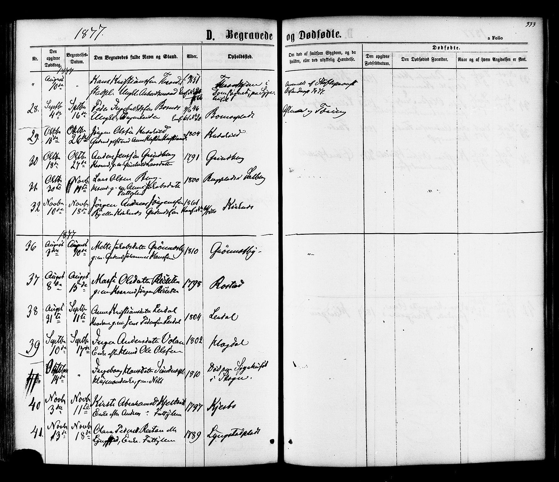 Ministerialprotokoller, klokkerbøker og fødselsregistre - Nord-Trøndelag, AV/SAT-A-1458/730/L0284: Parish register (official) no. 730A09, 1866-1878, p. 333