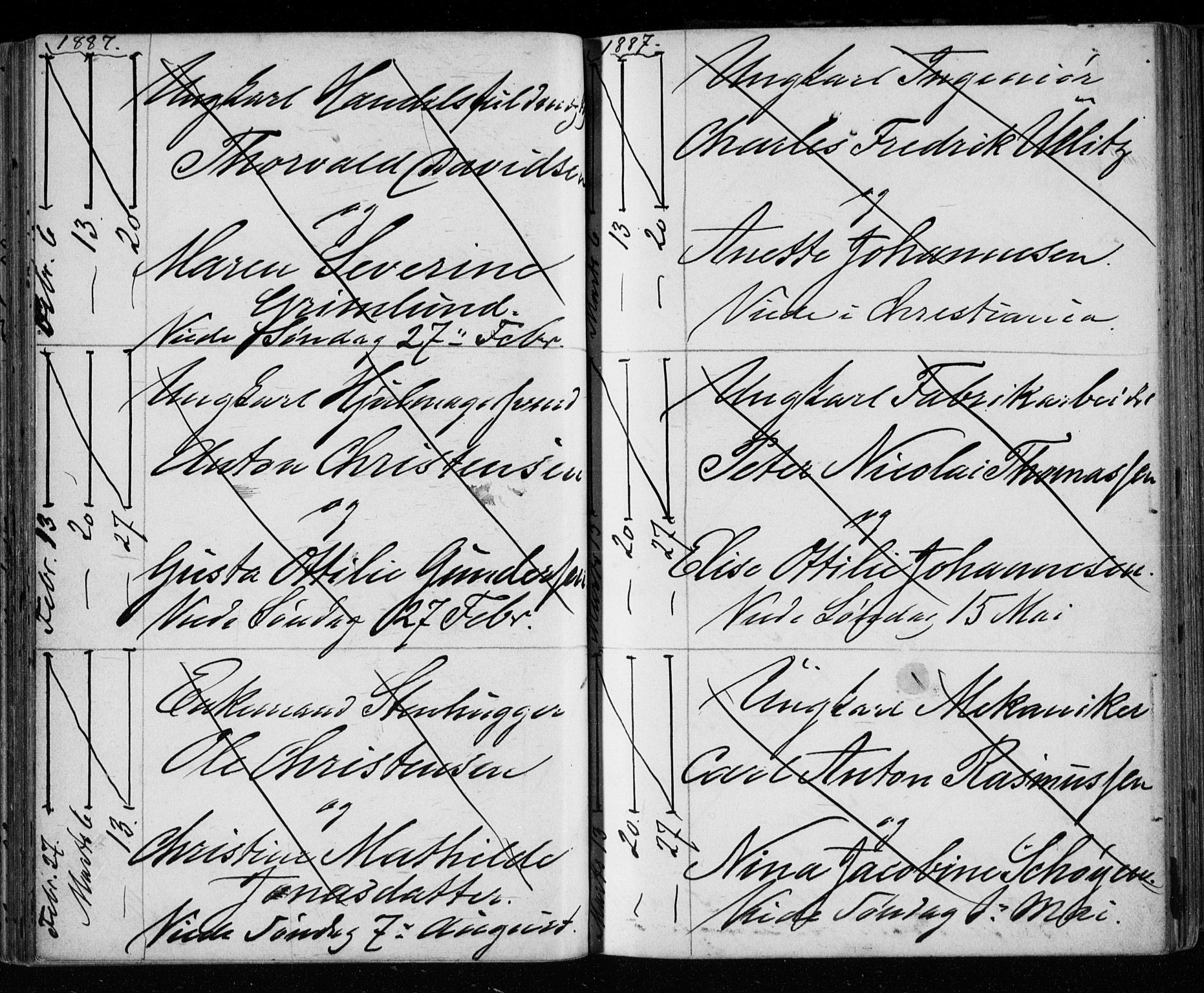 Bragernes kirkebøker, AV/SAKO-A-6/H/Ha/L0006: Banns register no. 6, 1873-1896