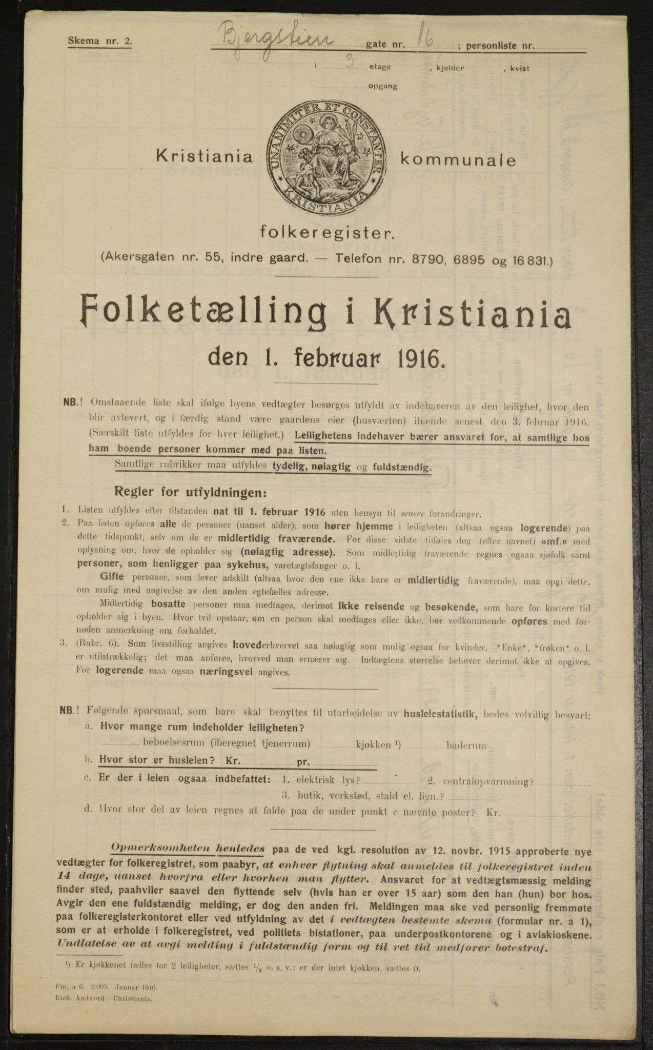 OBA, Municipal Census 1916 for Kristiania, 1916, p. 4621