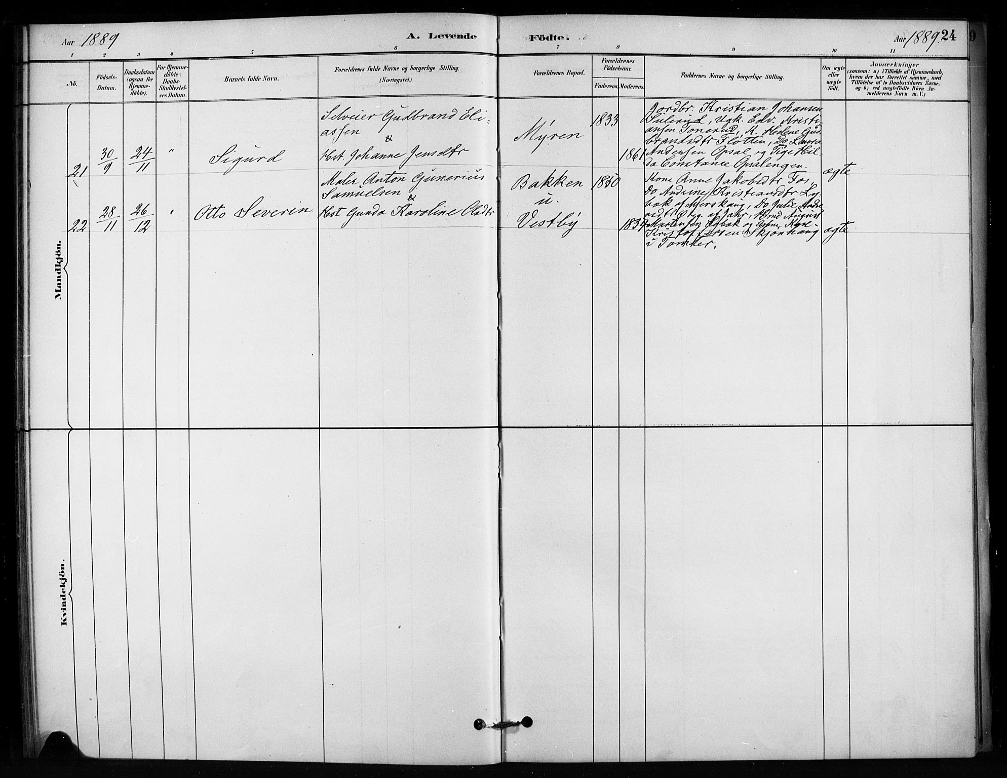 Enebakk prestekontor Kirkebøker, AV/SAO-A-10171c/F/Fb/L0001: Parish register (official) no. II 1, 1877-1902, p. 24