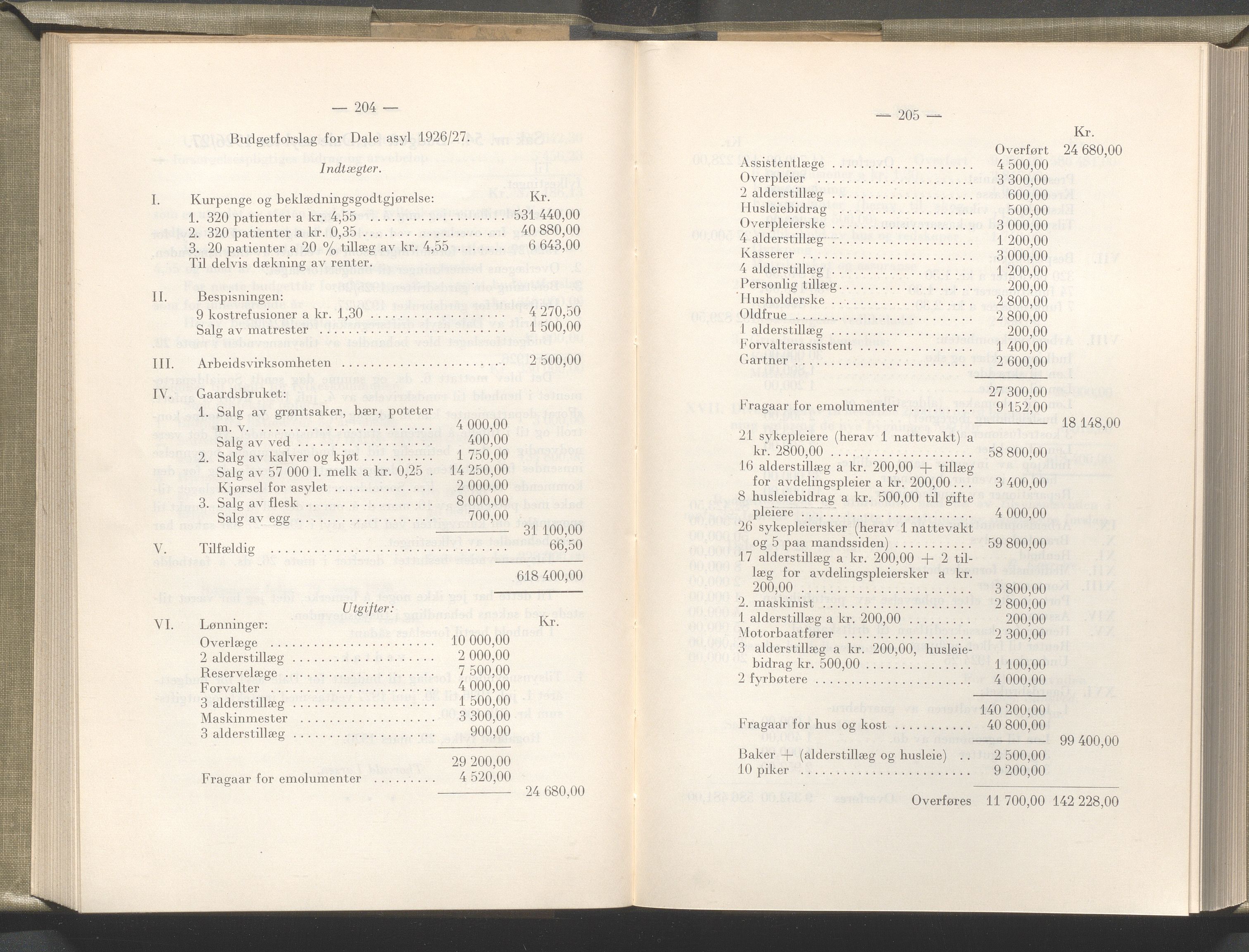 Rogaland fylkeskommune - Fylkesrådmannen , IKAR/A-900/A/Aa/Aaa/L0045: Møtebok , 1926, p. 204-205