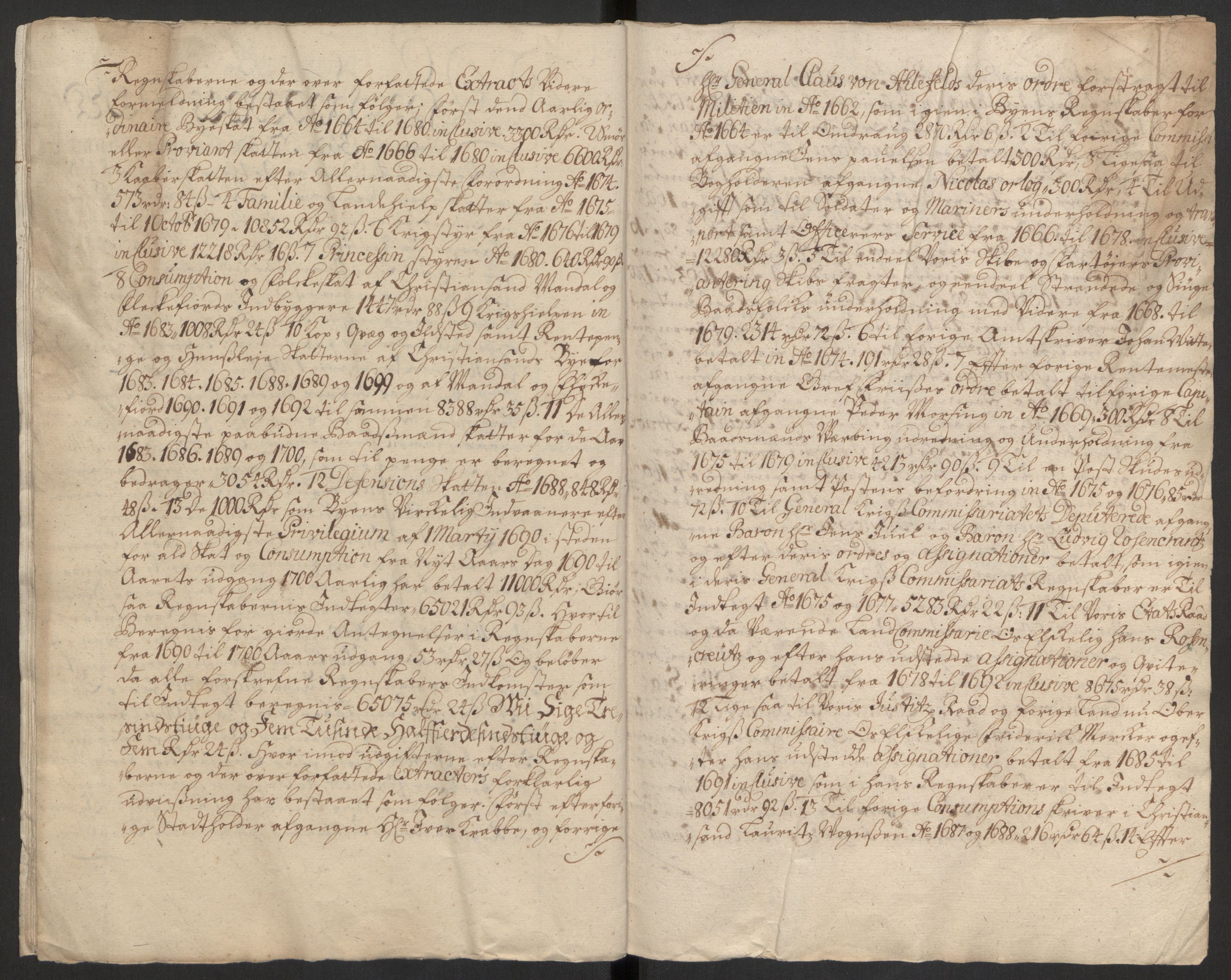 Rentekammeret inntil 1814, Reviderte regnskaper, Byregnskaper, RA/EA-4066/R/Rm/L0258: [M1] Kontribusjonsregnskap, 1664-1700, p. 124