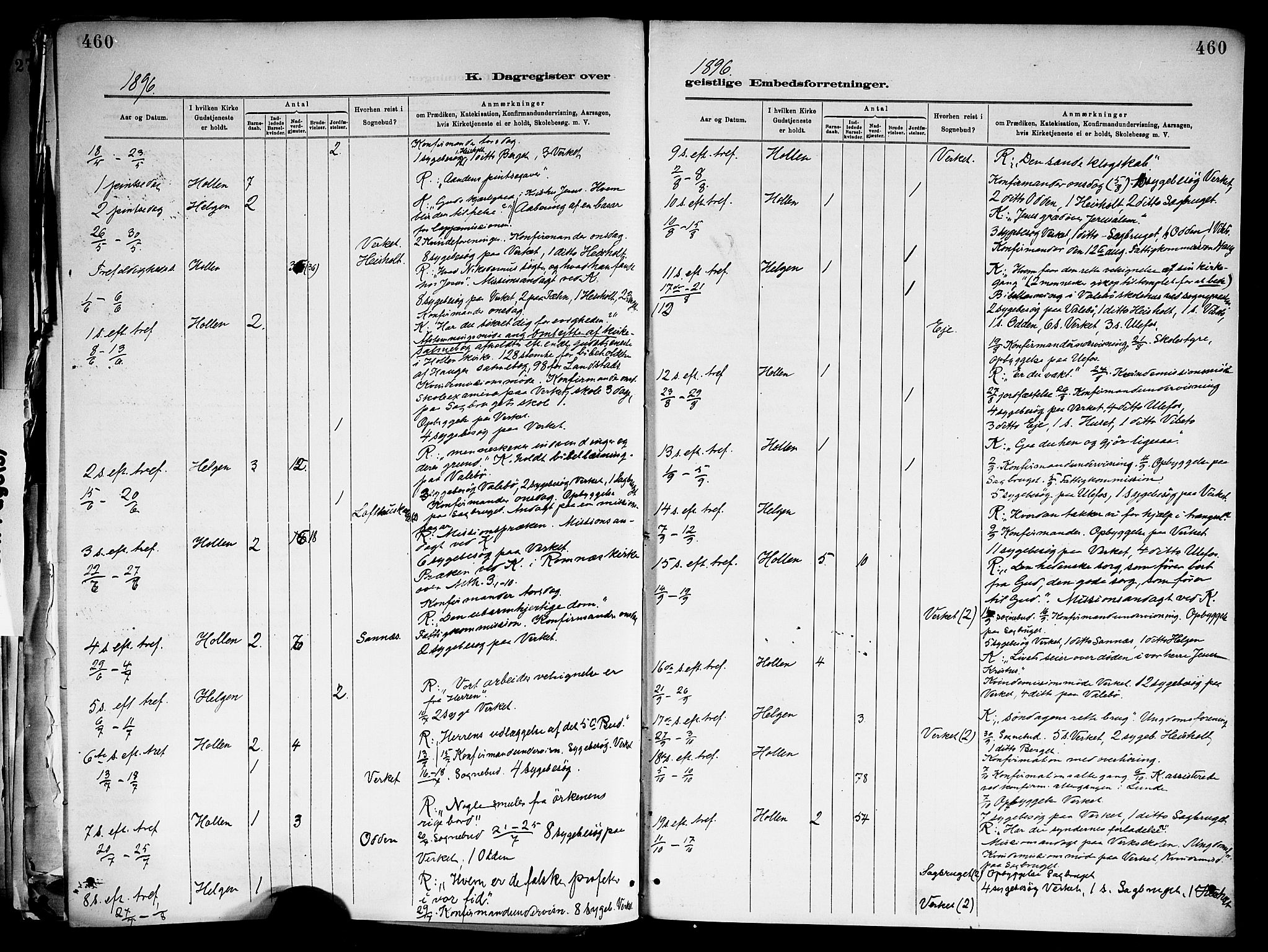 Holla kirkebøker, SAKO/A-272/F/Fa/L0008: Parish register (official) no. 8, 1882-1897, p. 460