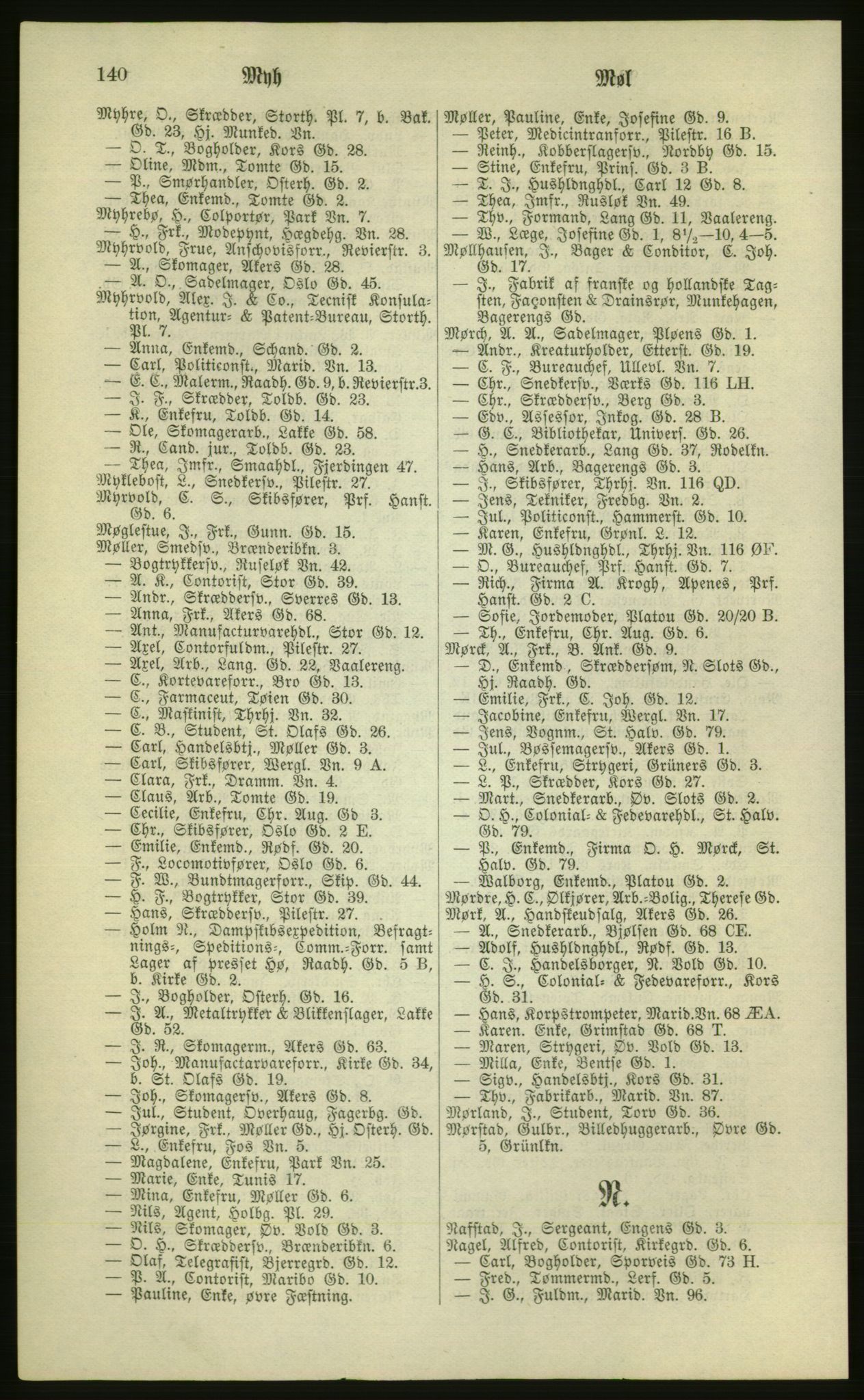 Kristiania/Oslo adressebok, PUBL/-, 1881, p. 140