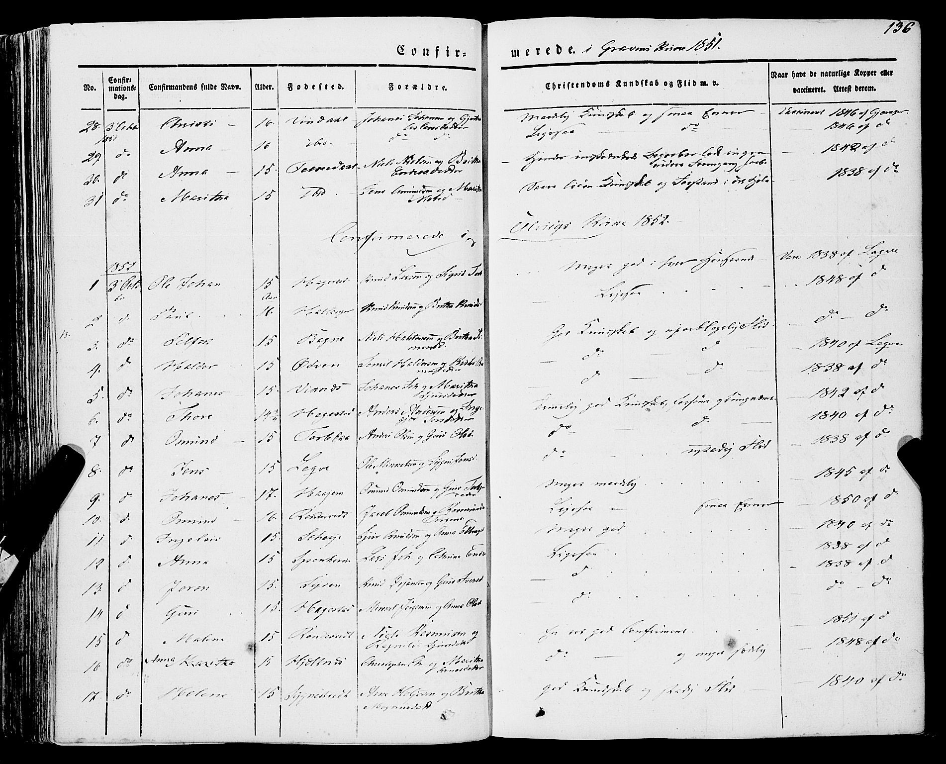 Ulvik sokneprestembete, AV/SAB-A-78801/H/Haa: Parish register (official) no. A 12, 1839-1853, p. 136