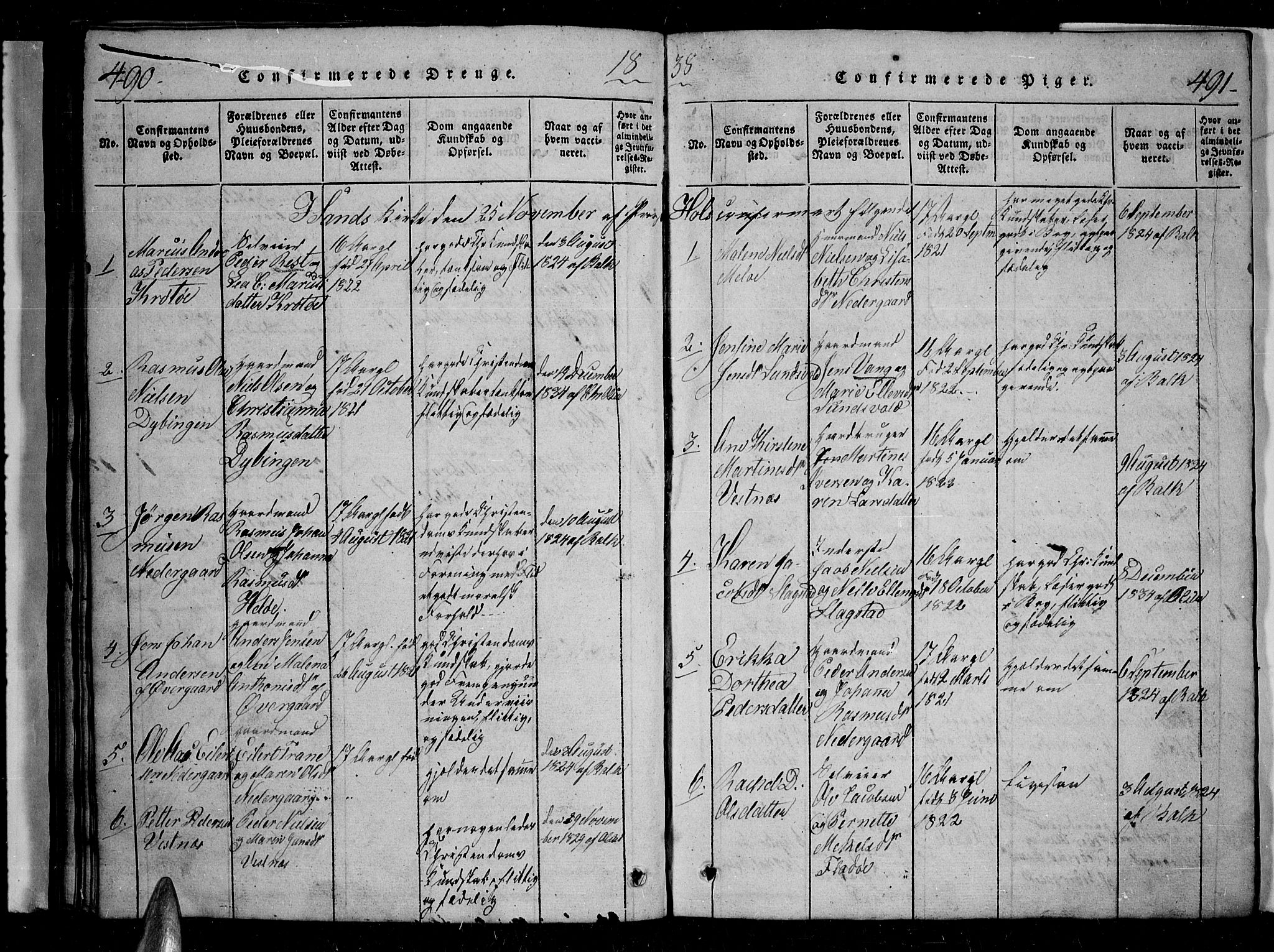 Trondenes sokneprestkontor, SATØ/S-1319/H/Hb/L0004klokker: Parish register (copy) no. 4, 1821-1839, p. 490-491