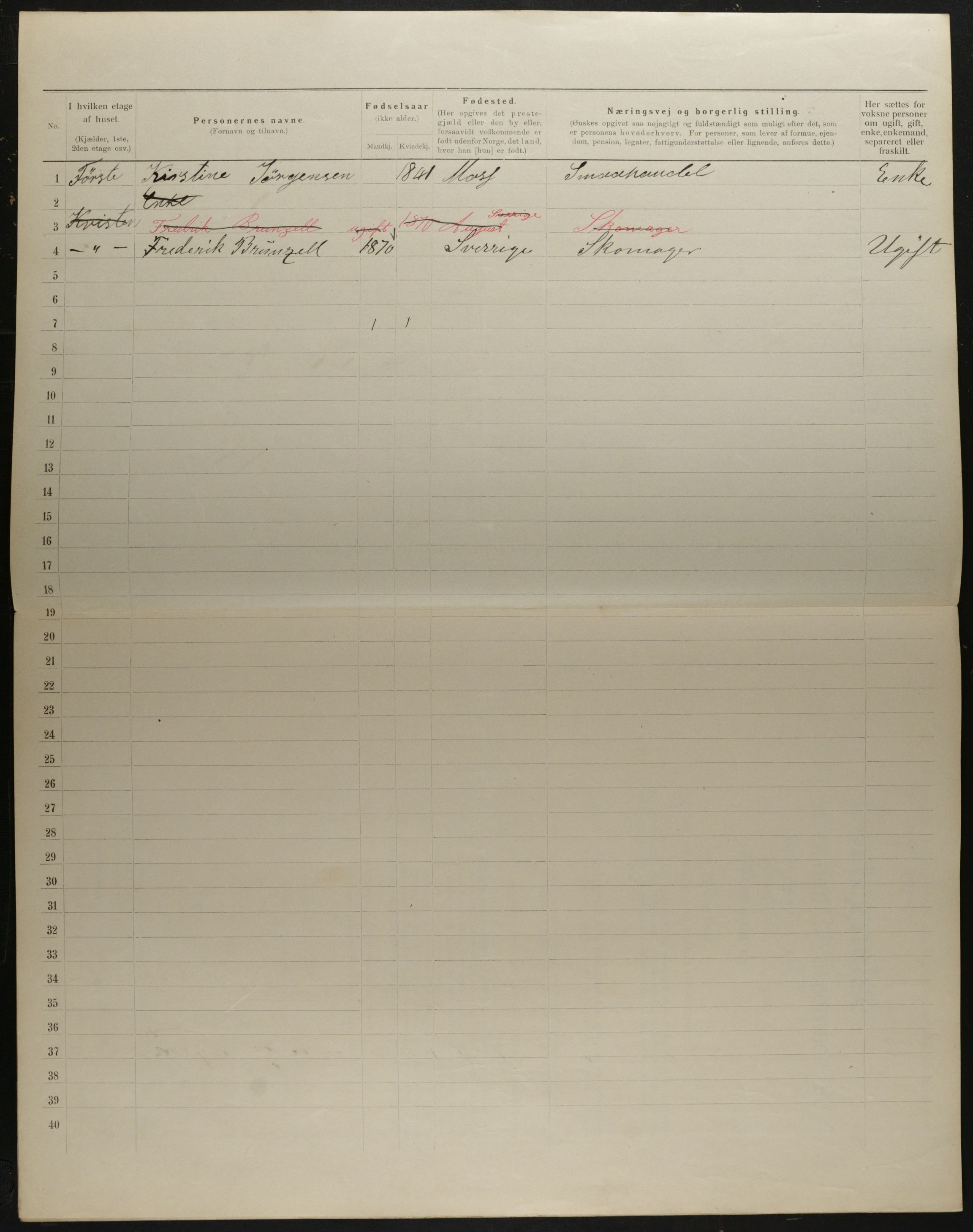 OBA, Municipal Census 1901 for Kristiania, 1901, p. 3955