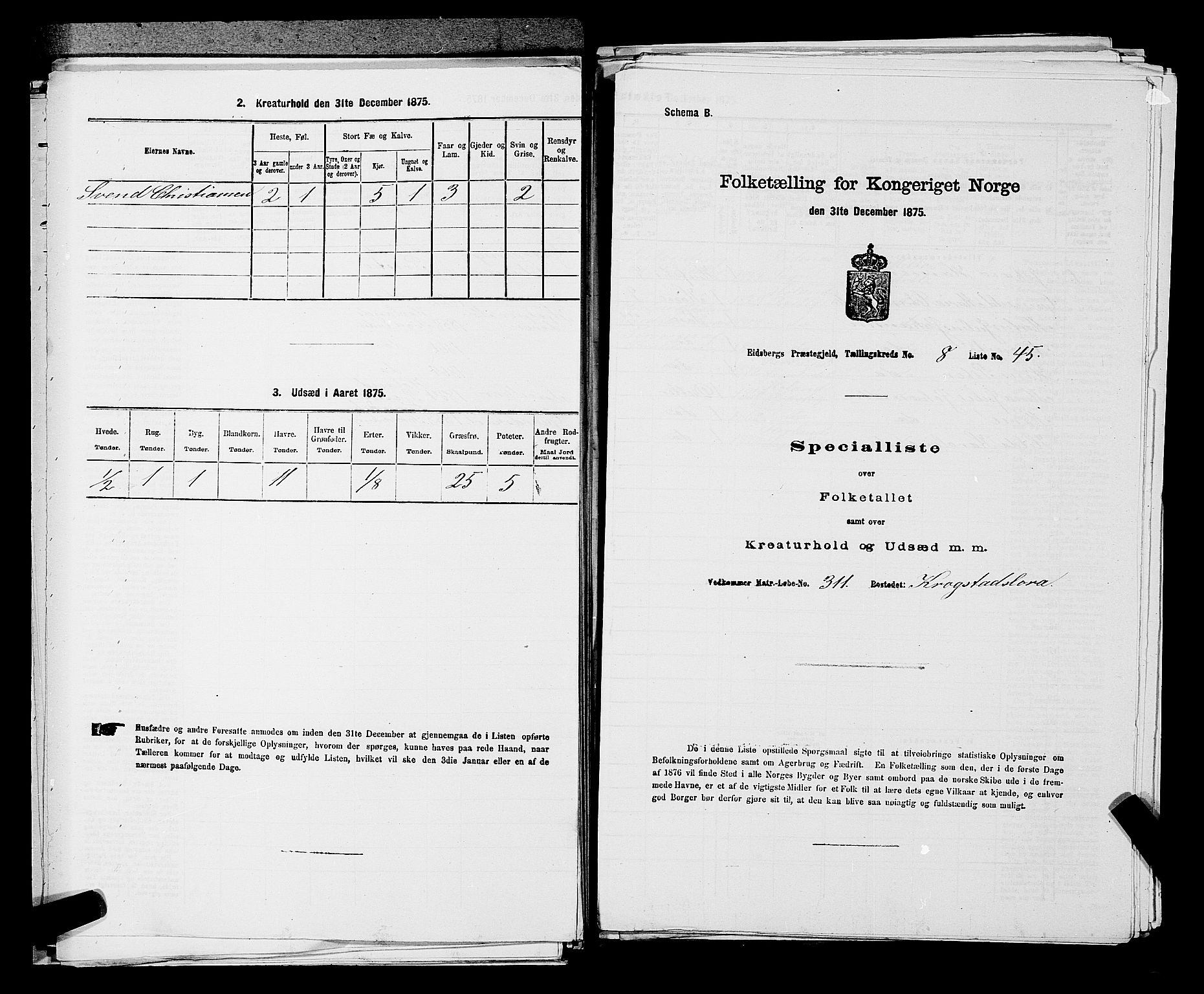 RA, 1875 census for 0125P Eidsberg, 1875, p. 1709