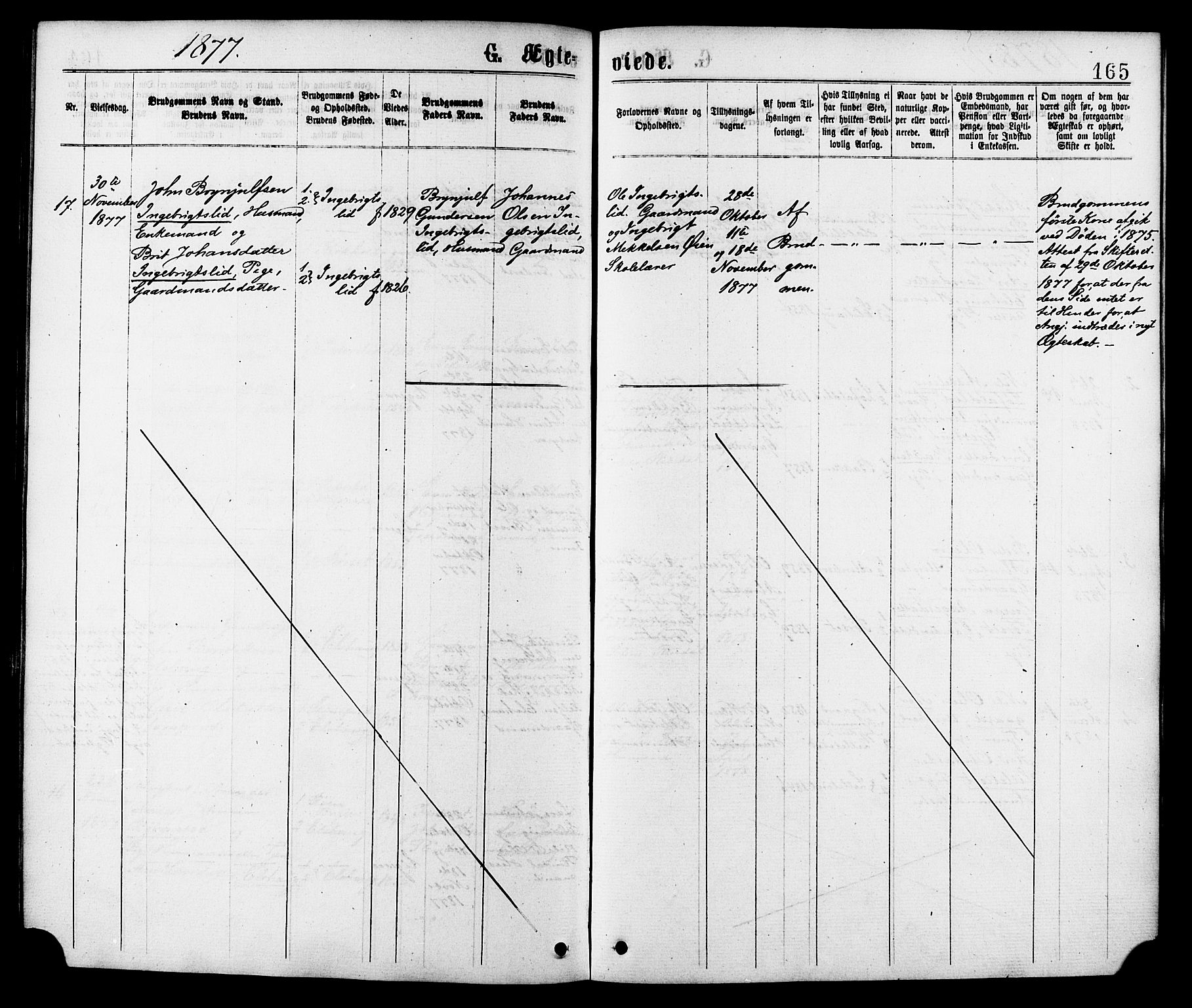 Ministerialprotokoller, klokkerbøker og fødselsregistre - Møre og Romsdal, AV/SAT-A-1454/598/L1068: Parish register (official) no. 598A02, 1872-1881, p. 165