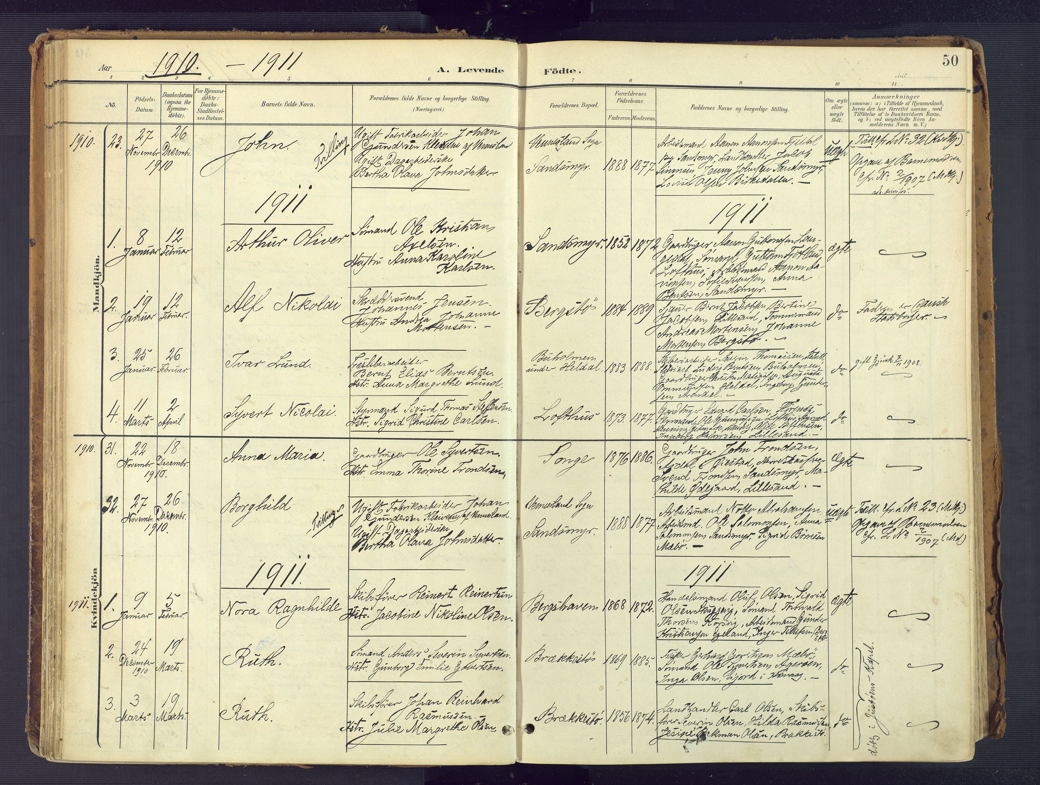 Vestre Moland sokneprestkontor, SAK/1111-0046/F/Fa/Fab/L0010: Parish register (official) no. A 10, 1900-1926, p. 50