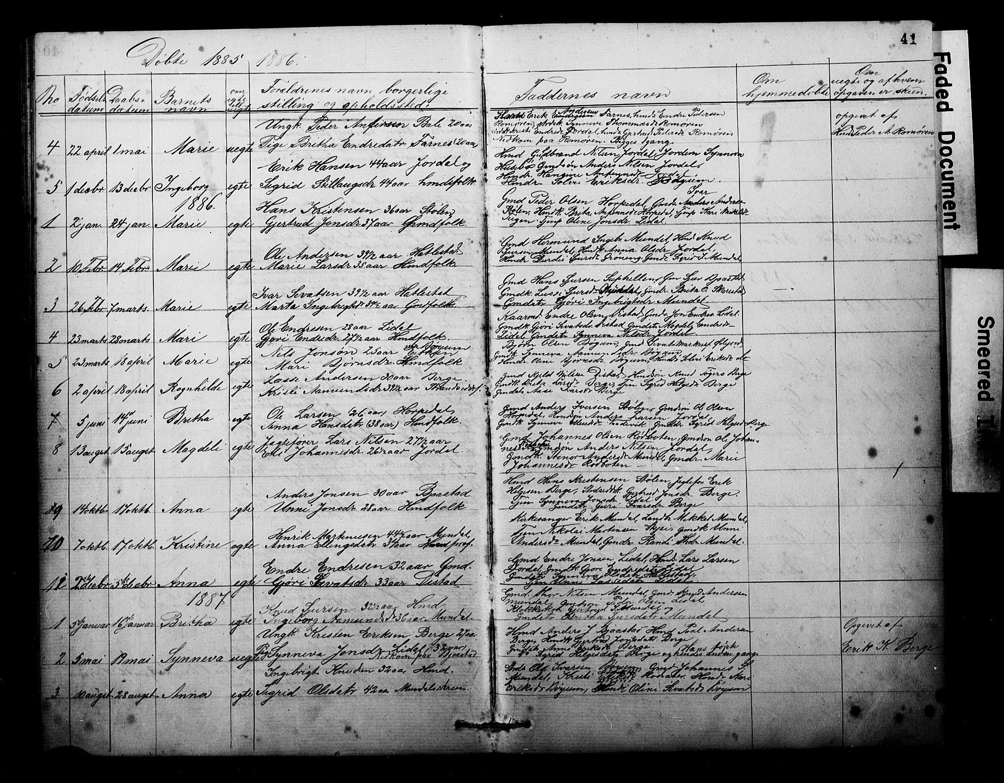 Balestrand sokneprestembete, SAB/A-79601: Parish register (copy) no. B 1A, 1880-1916, p. 41