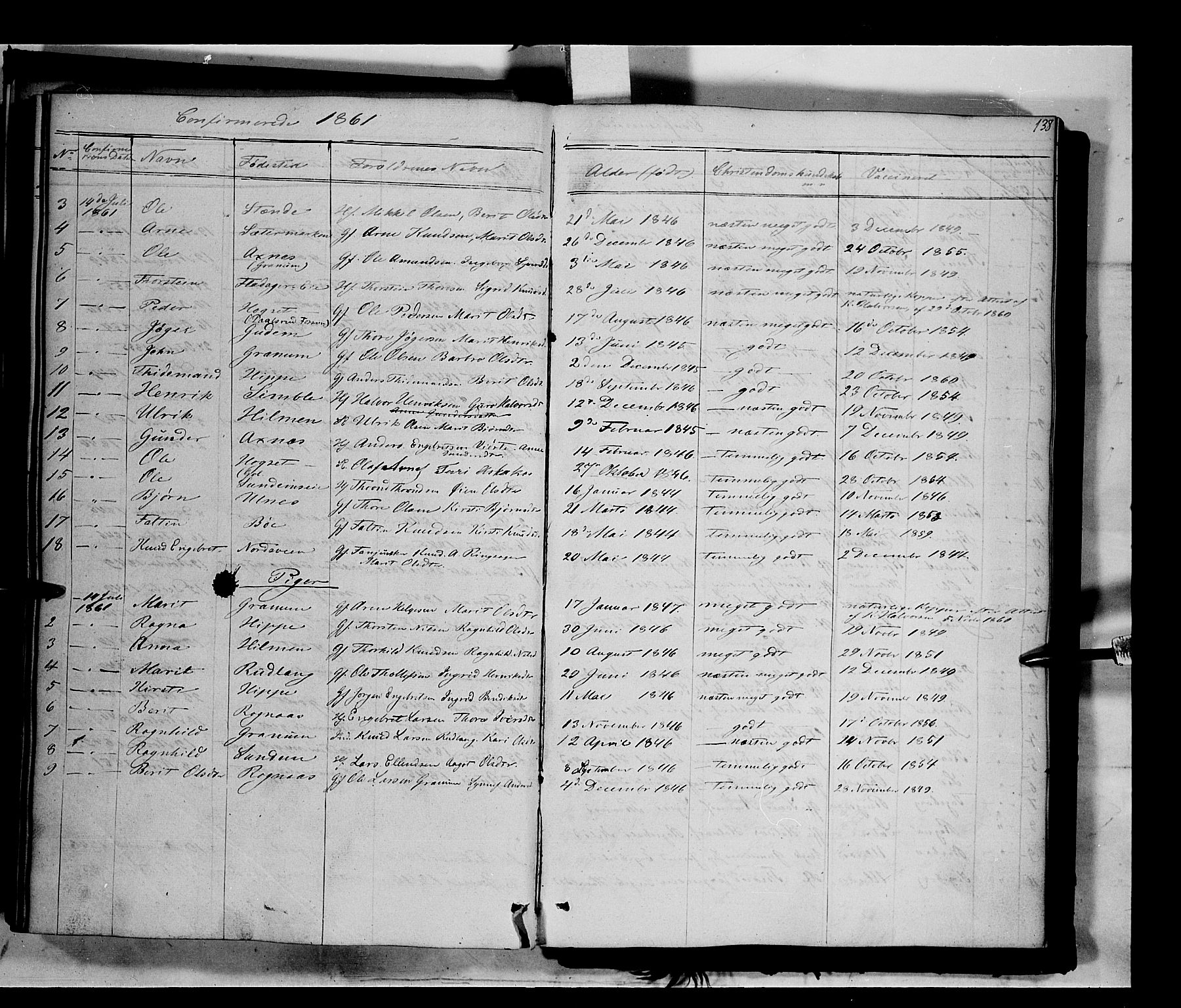 Nord-Aurdal prestekontor, SAH/PREST-132/H/Ha/Haa/L0006: Parish register (official) no. 6, 1842-1863, p. 138