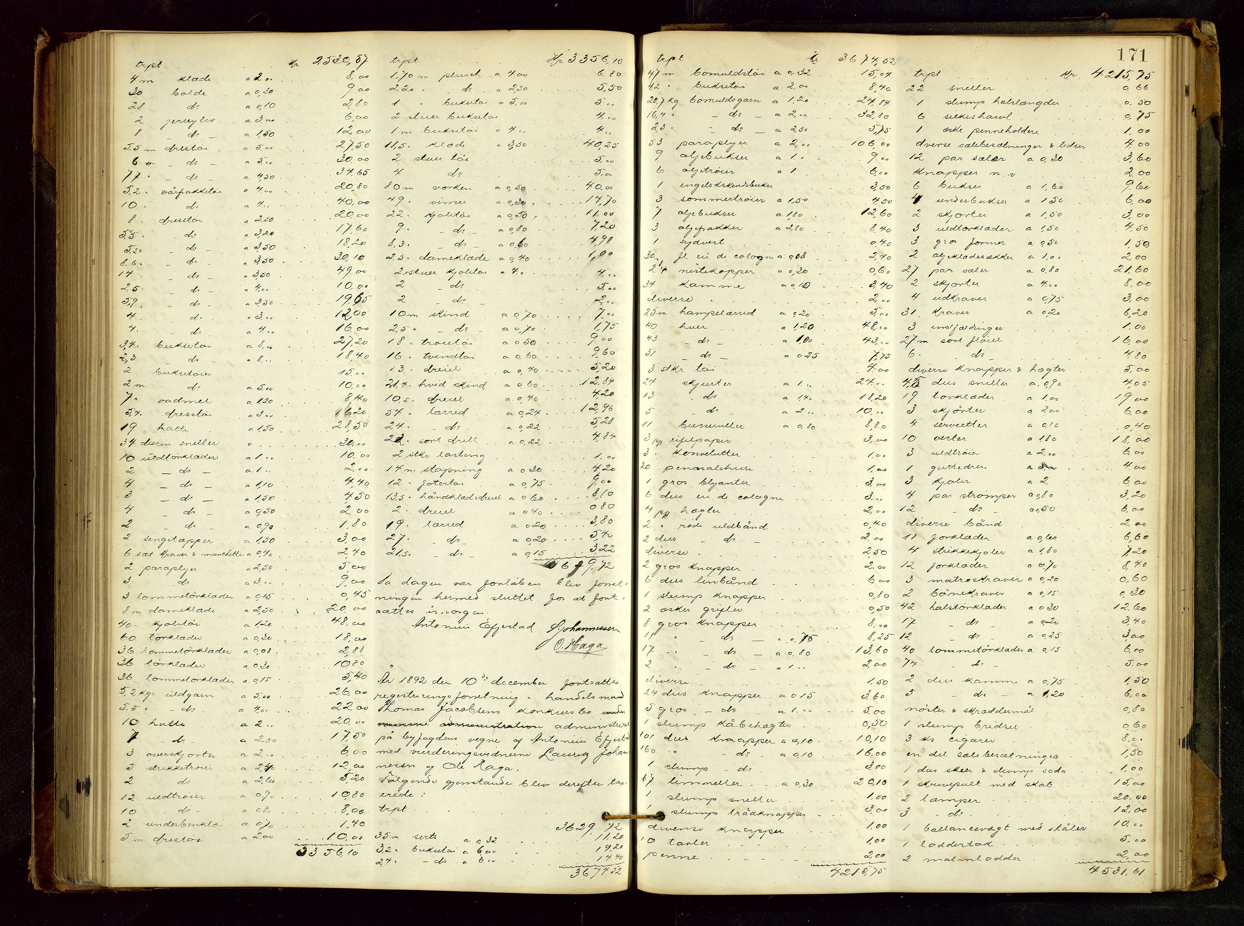 Haugesund tingrett, SAST/A-101415/01/IV/IVB/L0002: Skifteregistreringsprotokoll, med register, 1879-1898, p. 170b-171a