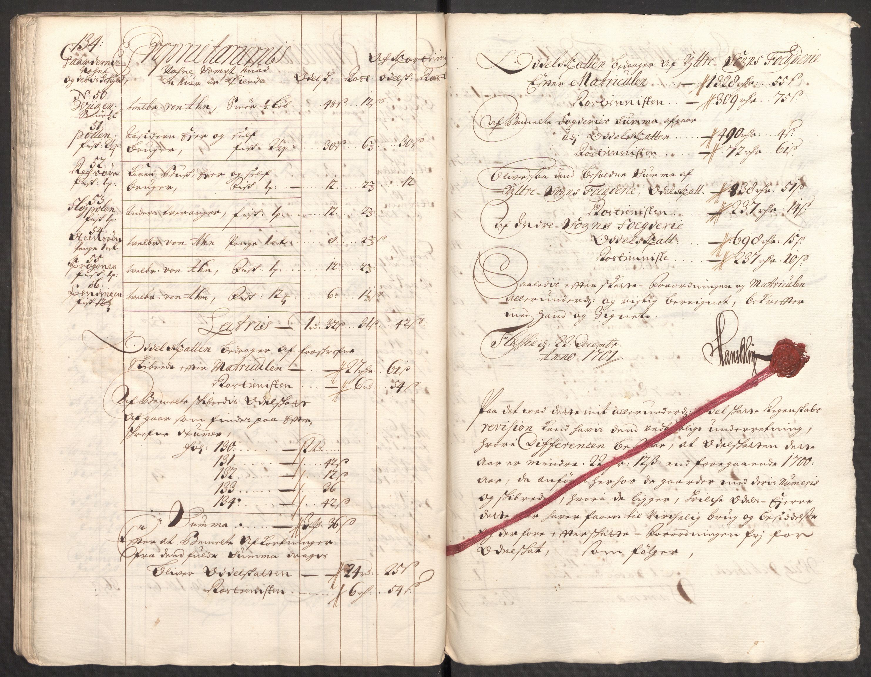Rentekammeret inntil 1814, Reviderte regnskaper, Fogderegnskap, RA/EA-4092/R52/L3311: Fogderegnskap Sogn, 1700-1701, p. 372