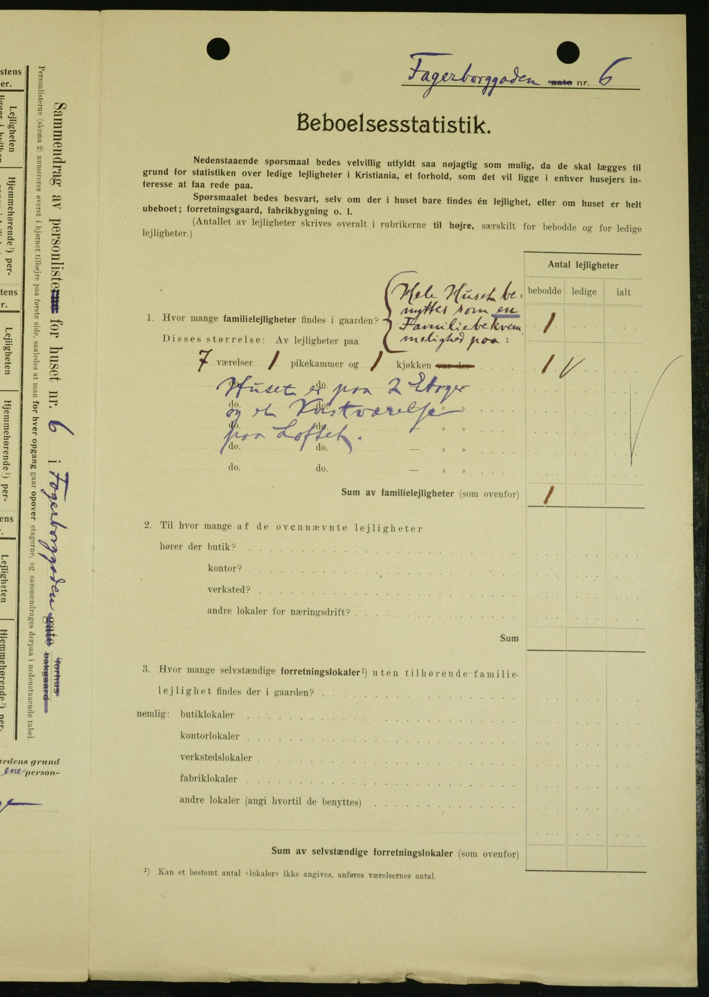 OBA, Municipal Census 1909 for Kristiania, 1909, p. 20674