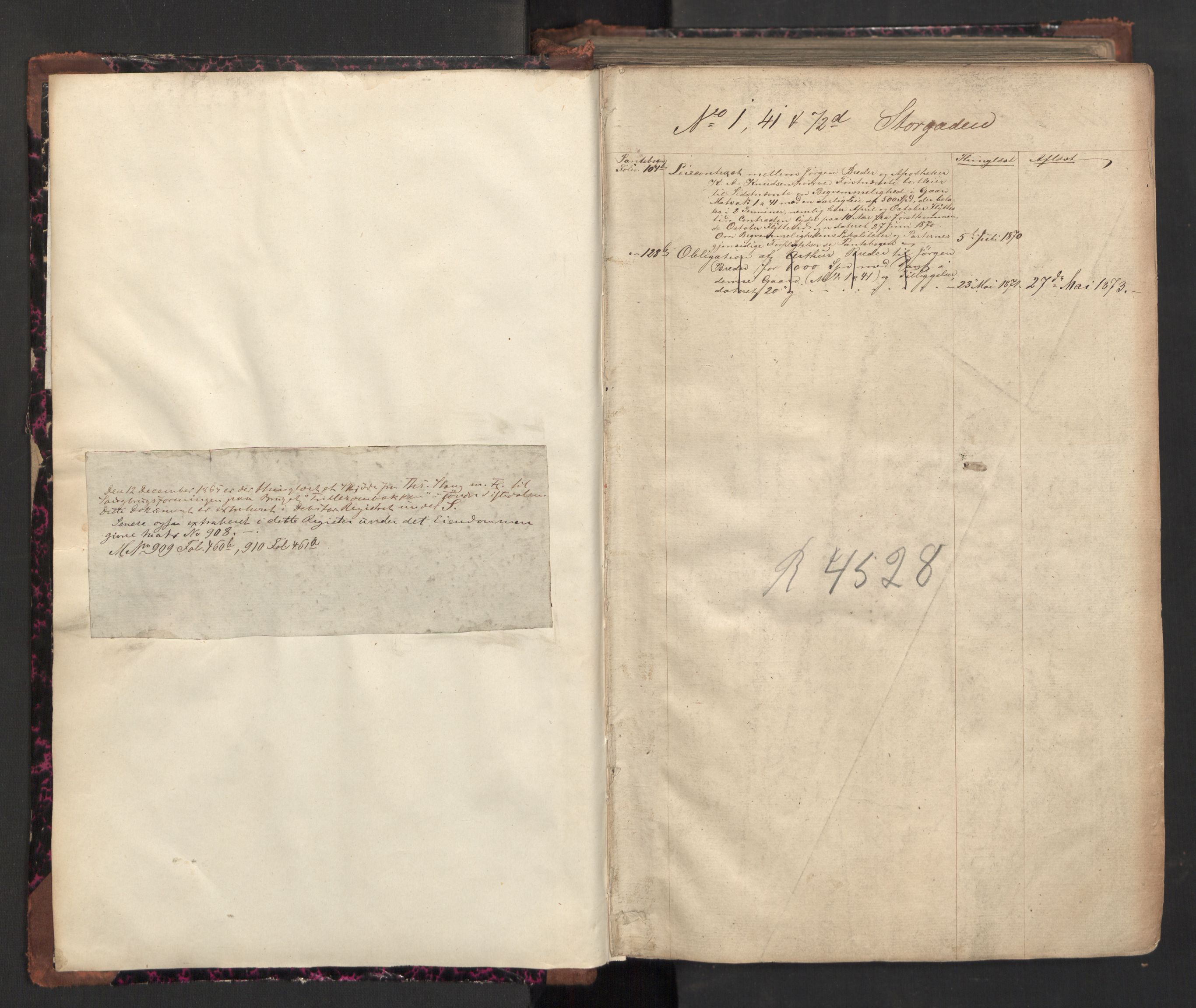 Halden byfogd, SAO/A-10865/G/Ga/Gaa/Gaaa/L0003: Mortgage register no. I 3, 1864-1873, p. 1
