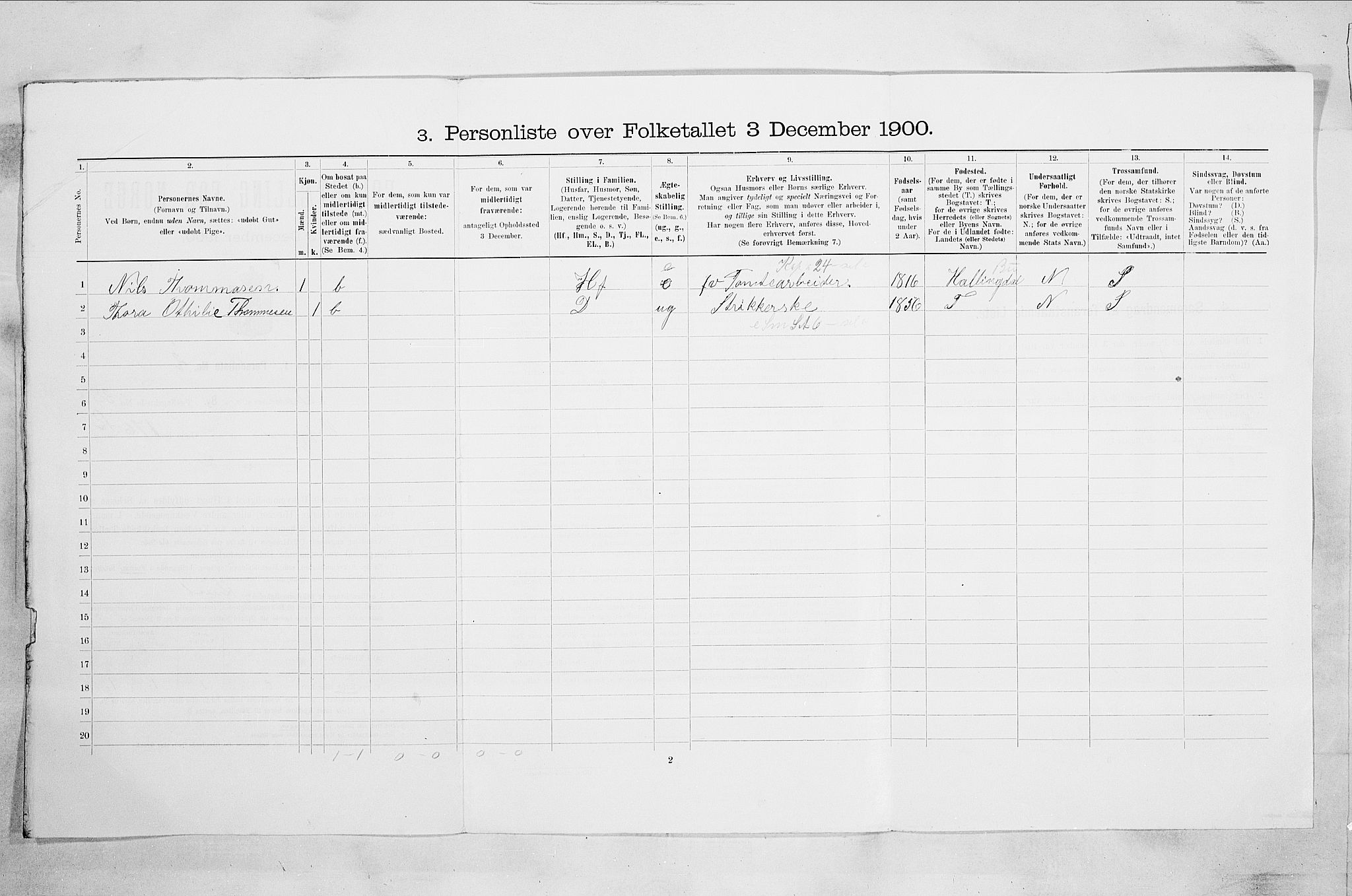 RA, 1900 census for Drammen, 1900, p. 6701