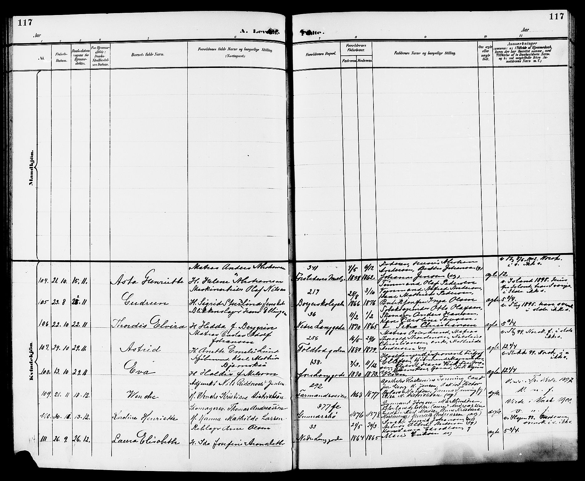 Tønsberg kirkebøker, AV/SAKO-A-330/G/Ga/L0007: Parish register (copy) no. 7, 1896-1904, p. 117