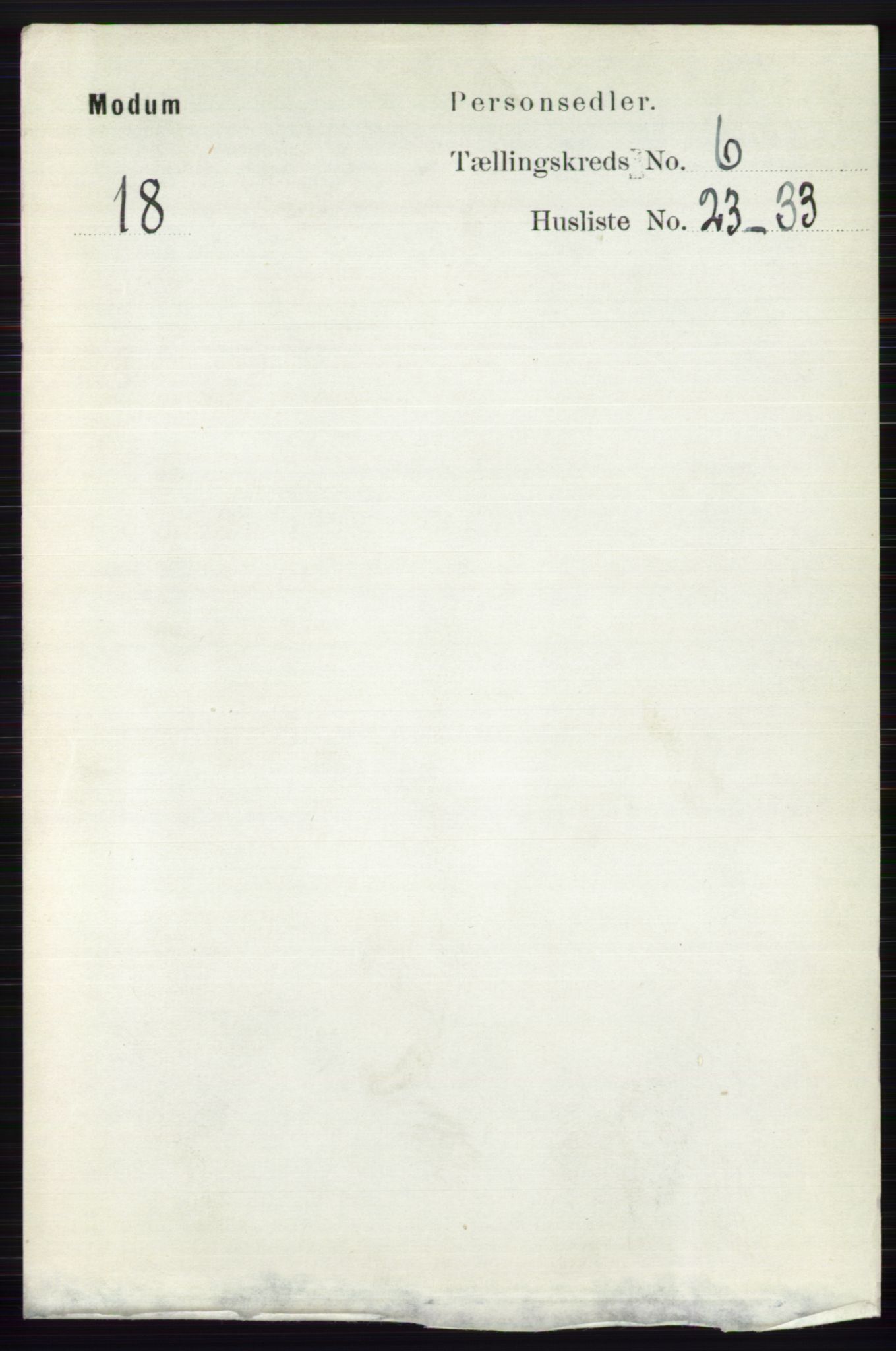 RA, 1891 census for 0623 Modum, 1891, p. 2301