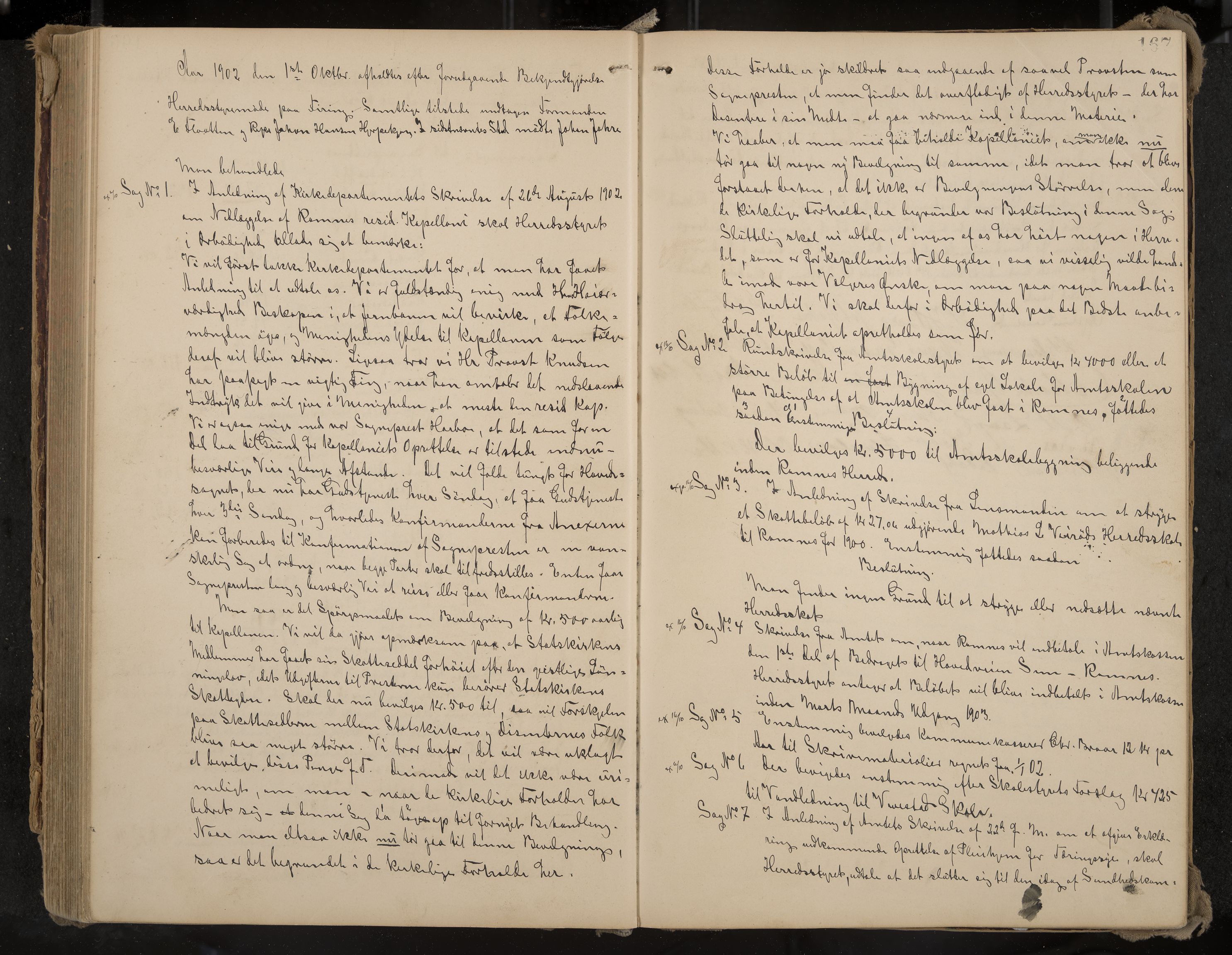 Ramnes formannskap og sentraladministrasjon, IKAK/0718021/A/Aa/L0004: Møtebok, 1892-1907, p. 167