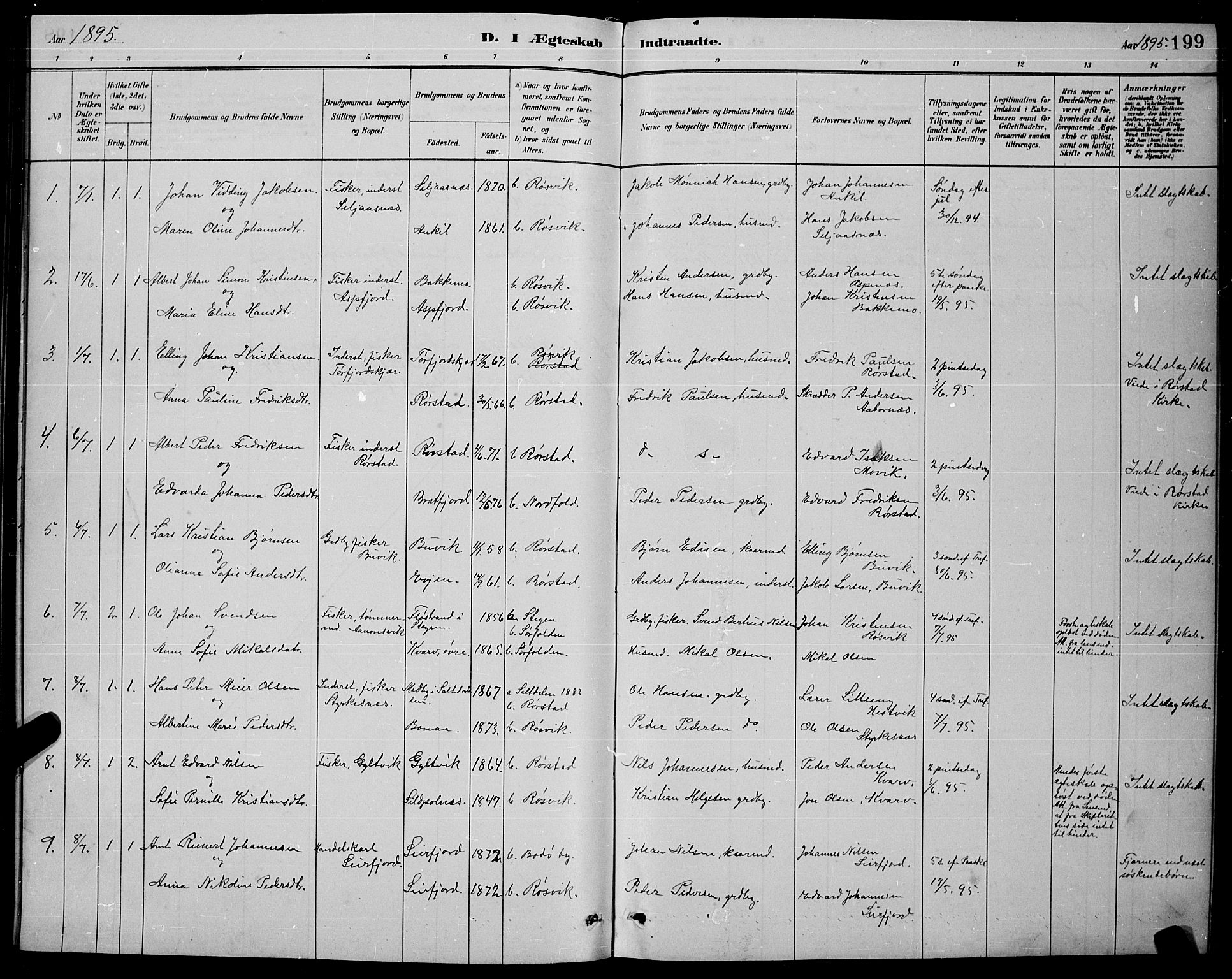 Ministerialprotokoller, klokkerbøker og fødselsregistre - Nordland, AV/SAT-A-1459/853/L0772: Parish register (official) no. 853A11, 1881-1900, p. 199