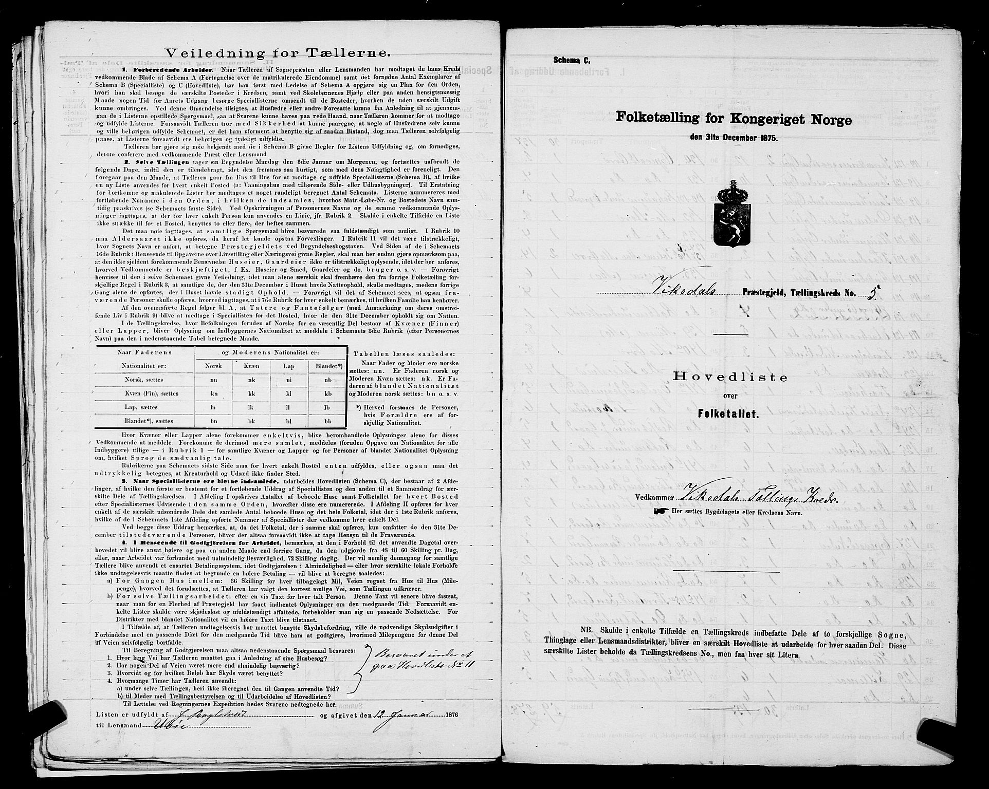 SAST, 1875 census for 1157P Vikedal, 1875, p. 16