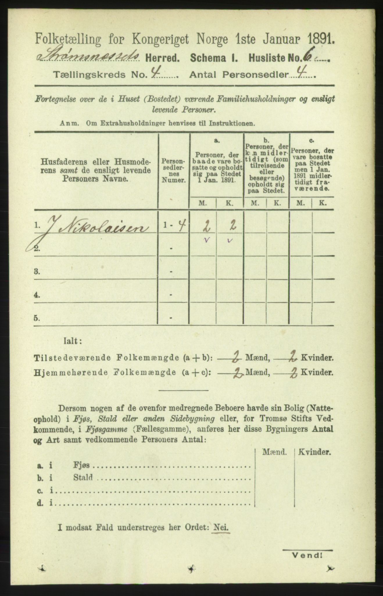 RA, 1891 census for 1559 Straumsnes, 1891, p. 718