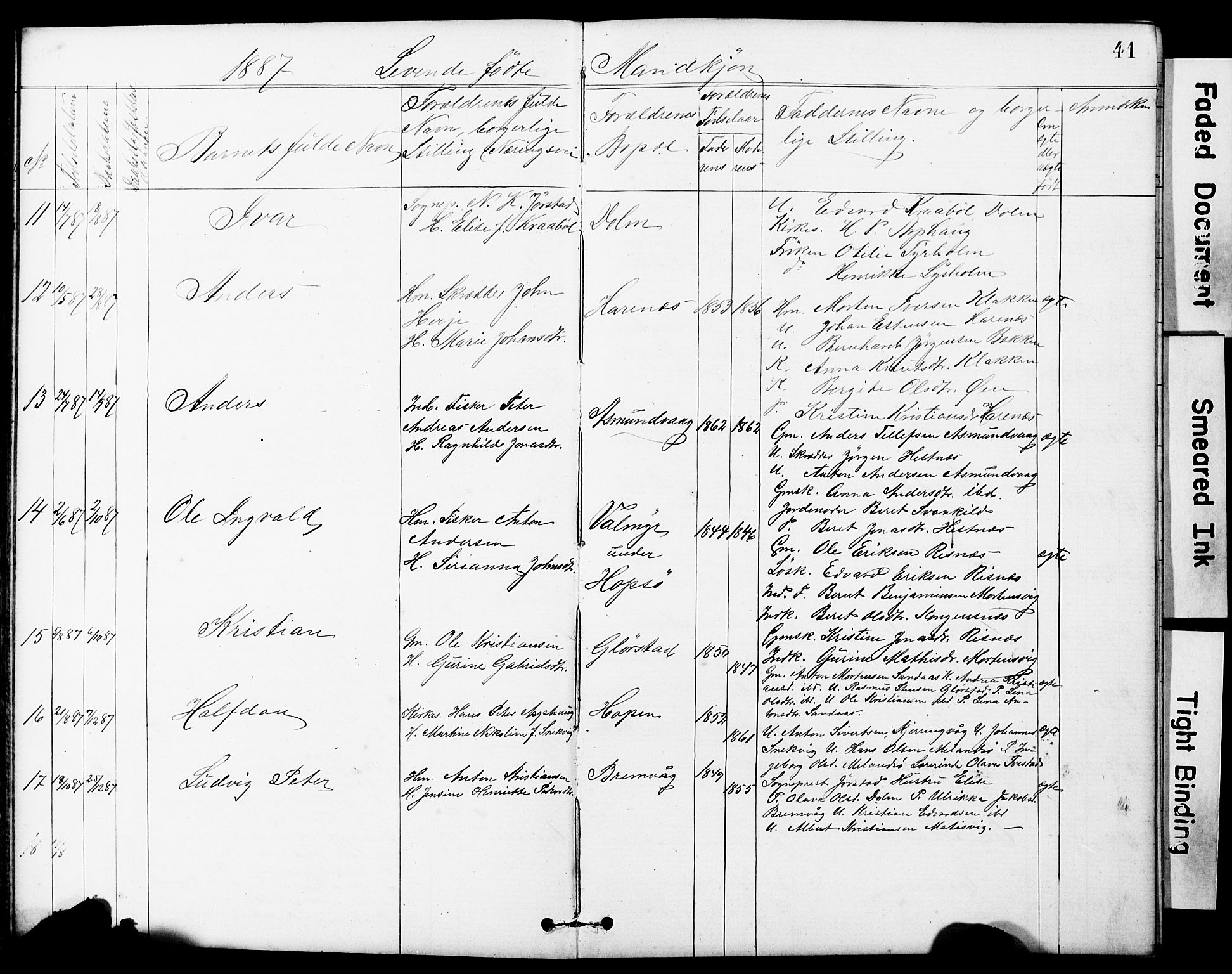 Ministerialprotokoller, klokkerbøker og fødselsregistre - Sør-Trøndelag, AV/SAT-A-1456/634/L0541: Parish register (copy) no. 634C03, 1874-1891, p. 41