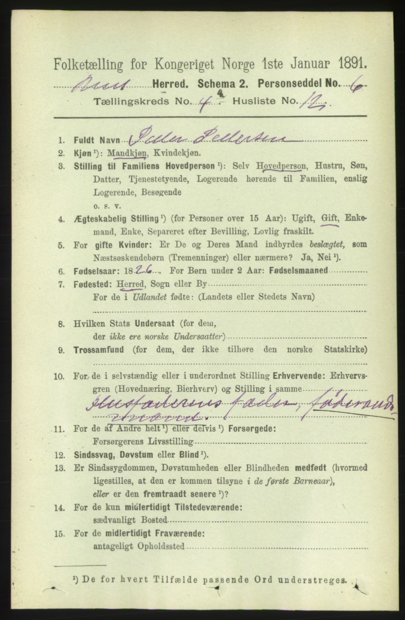 RA, 1891 census for 1549 Bud, 1891, p. 2246