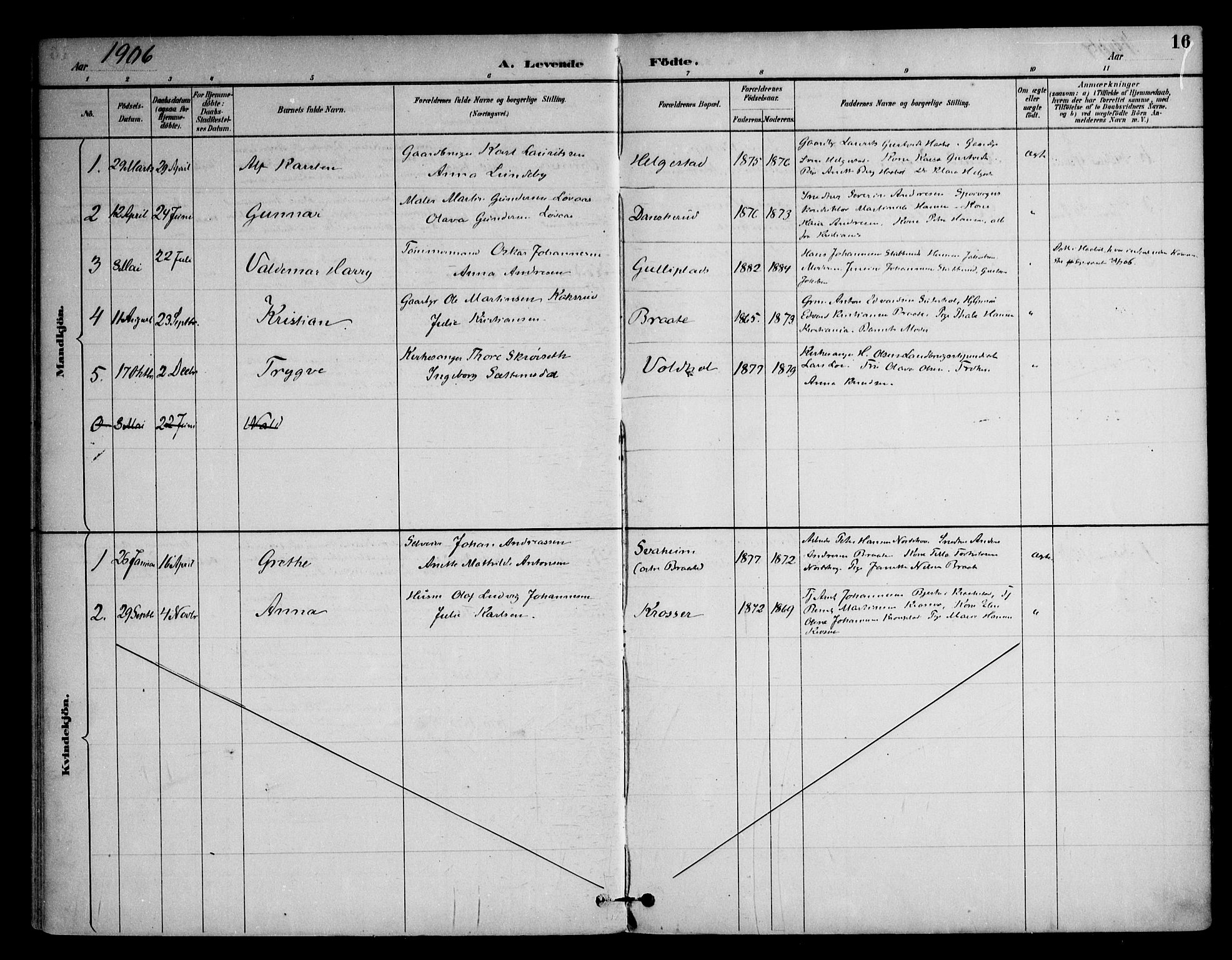 Ås prestekontor Kirkebøker, AV/SAO-A-10894/F/Fc/L0002: Parish register (official) no. III 2, 1892-1924, p. 16