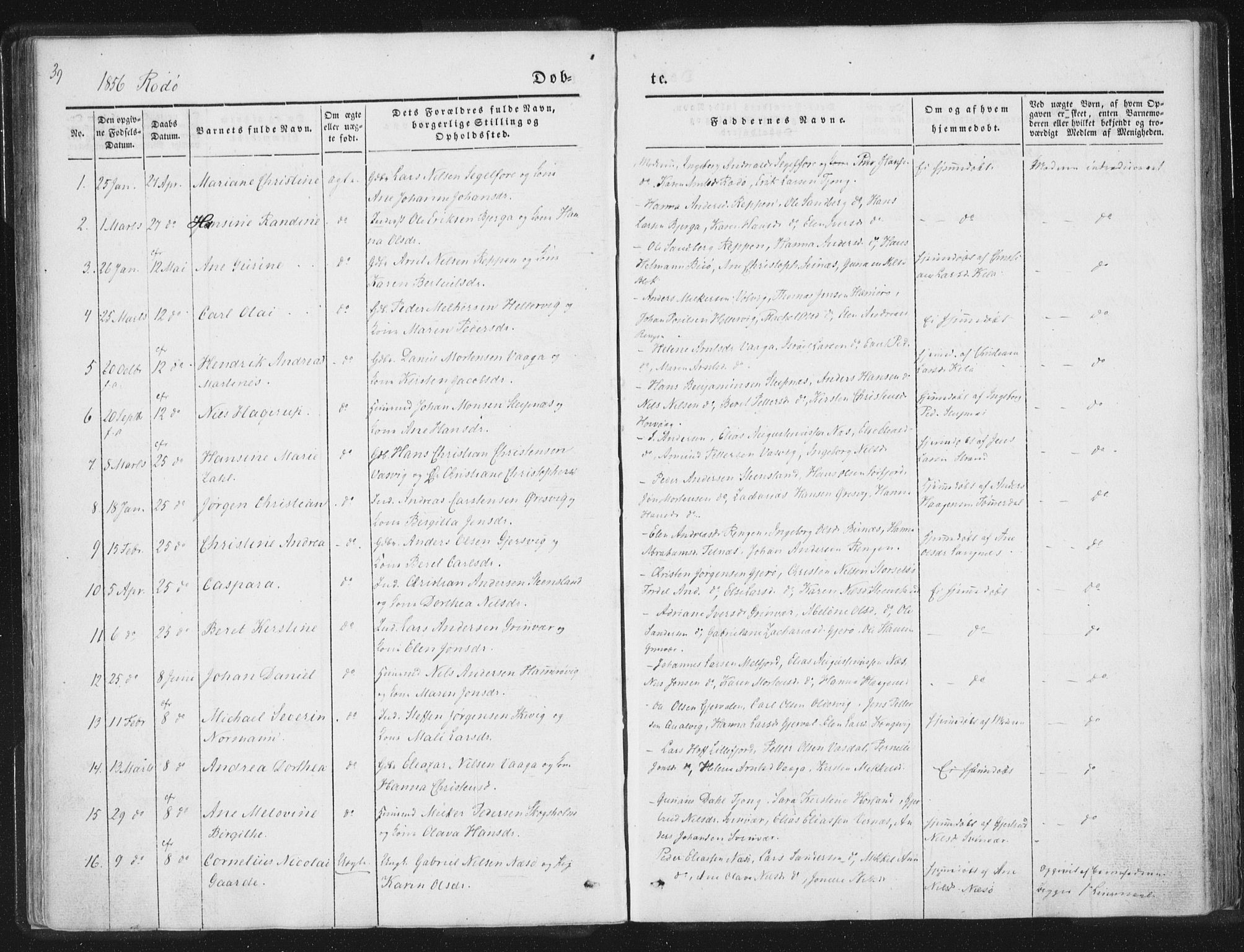 Ministerialprotokoller, klokkerbøker og fødselsregistre - Nordland, SAT/A-1459/841/L0602: Parish register (official) no. 841A08 /1, 1845-1859, p. 39