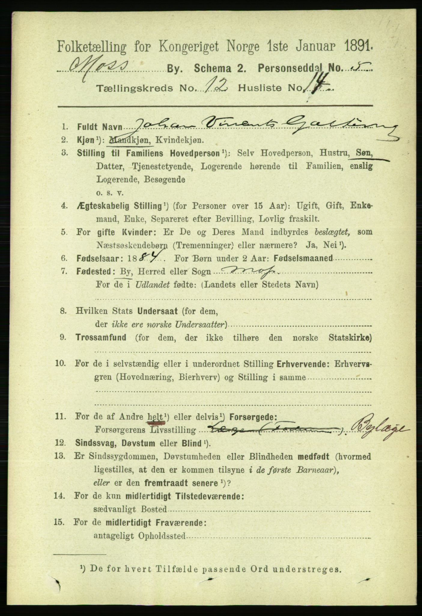 RA, 1891 census for 0104 Moss, 1891, p. 6466