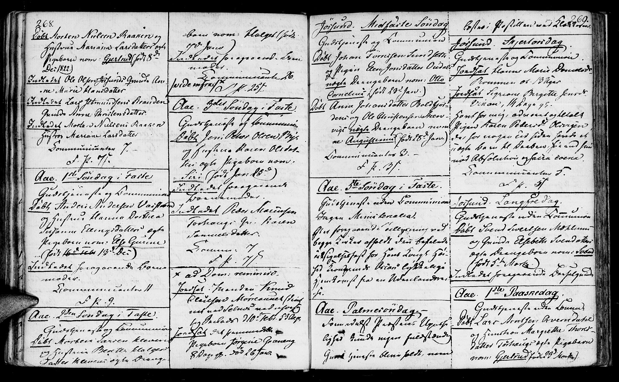 Ministerialprotokoller, klokkerbøker og fødselsregistre - Sør-Trøndelag, SAT/A-1456/655/L0674: Parish register (official) no. 655A03, 1802-1826, p. 268-269