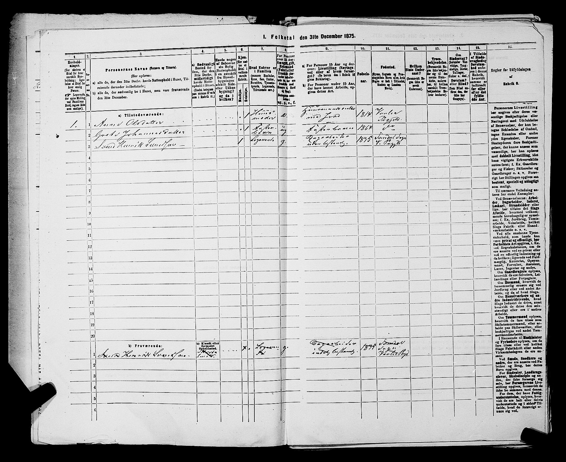 RA, 1875 census for 0137P Våler, 1875, p. 568