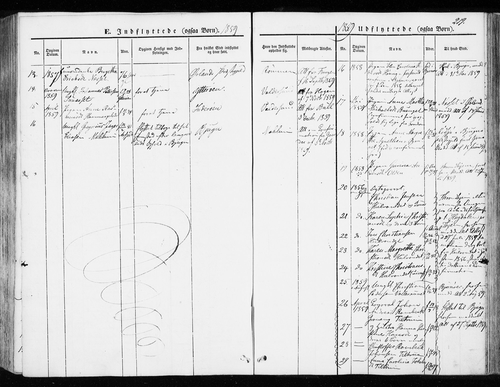 Ministerialprotokoller, klokkerbøker og fødselsregistre - Sør-Trøndelag, SAT/A-1456/655/L0677: Parish register (official) no. 655A06, 1847-1860, p. 219